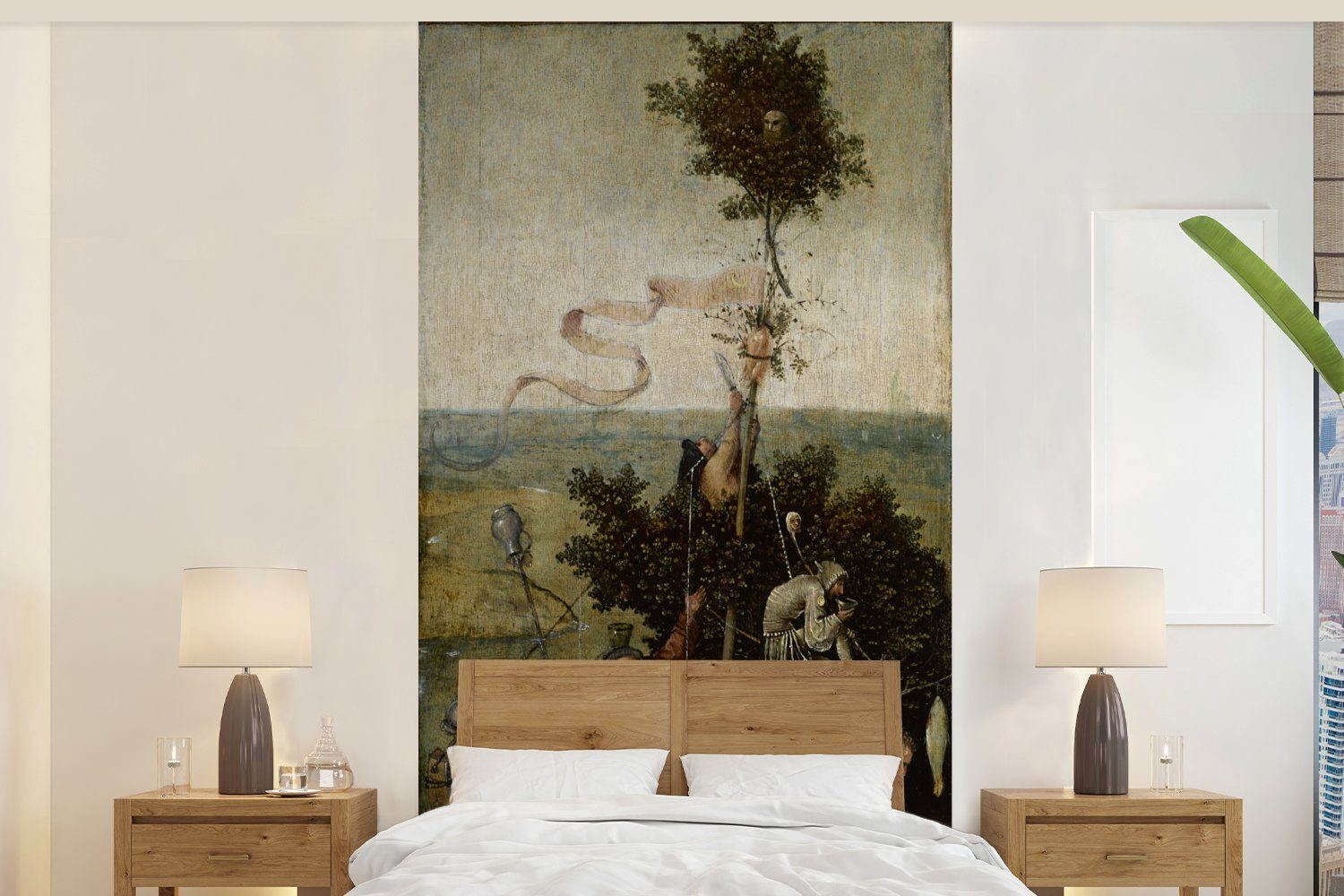MuchoWow Fototapete Schiff der Narren - Gemälde von Hieronymus Bosch, Matt, bedruckt, (2 St), Vliestapete für Wohnzimmer Schlafzimmer Küche, Fototapete
