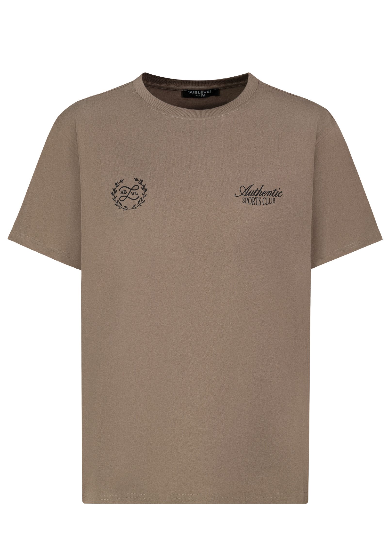 SUBLEVEL T-Shirt Herren T-Shirt mit Club Backprint Baumwollshirt, Relaxed Fit