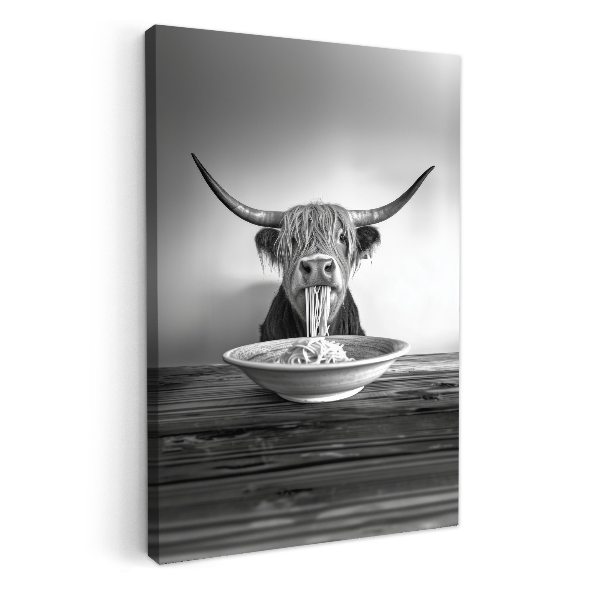 OneMillionCanvasses® Leinwandbild Schottischer Highlander - Spaghetti günstig online kaufen