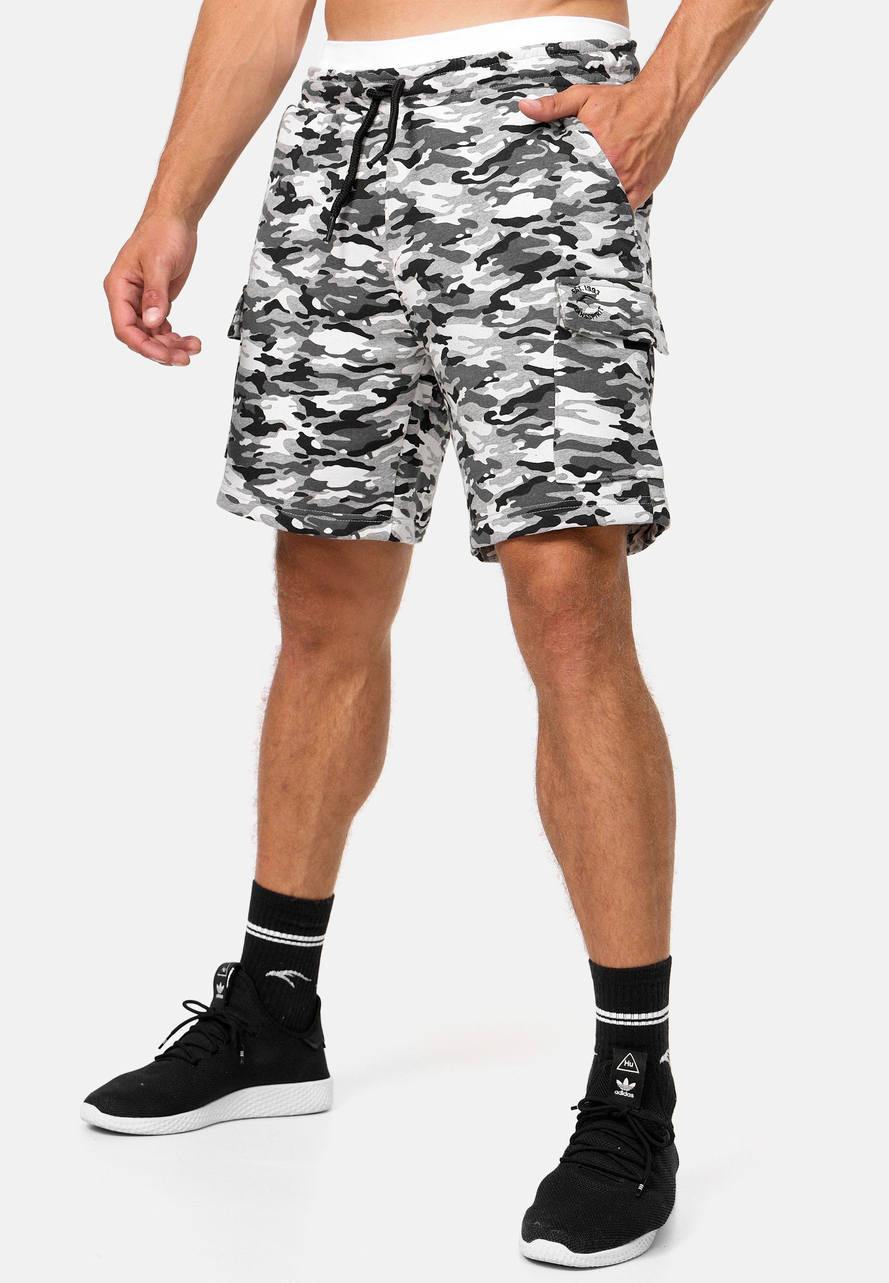 Indicode Sweatshorts Herren Dannie Sweat Shorts Herrenshorts Cargo Sweatshorts mit Kordelzug