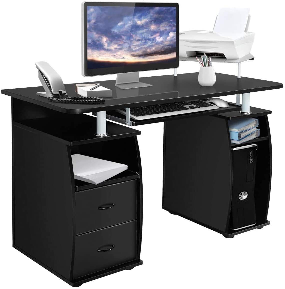 Sourcing Map 4 Stück Kabeldurchführung-Abdeckung Schwarz – Für PC-Desk, Loch 4x1,8 Cm, Hartes Kunststoff