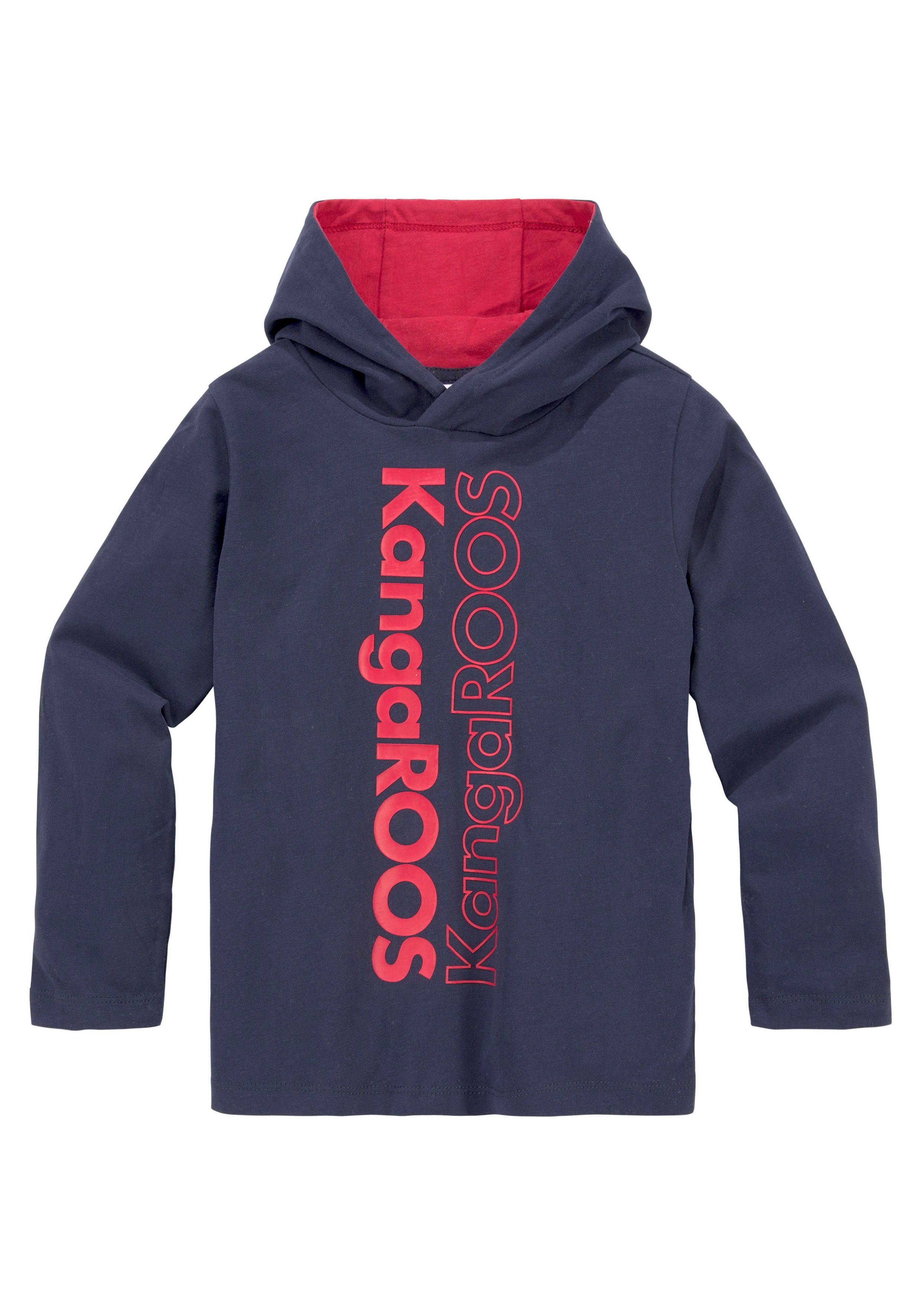 KangaROOS Kapuzenshirt Kleine Jungen Langarm, Basic-Passform, bedruckt, aus 100% Baumwolle