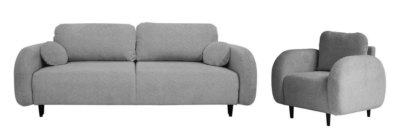 MOEBLO Polstergarnitur Carina, (Wohnzimmergarnitur Zweisitzer-Sofa Sessel Polstermöbel-Set Sitzgarnitur 3-1-1 Einzelsofa Couch-Set 3-1 Polstersessel), mit 1 oder 2 sessel