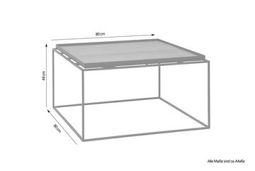 byLIVING Couchtisch MONDI (moderner Couchtisch aus geölter Eiche), B 80, H 44, T 80 cm