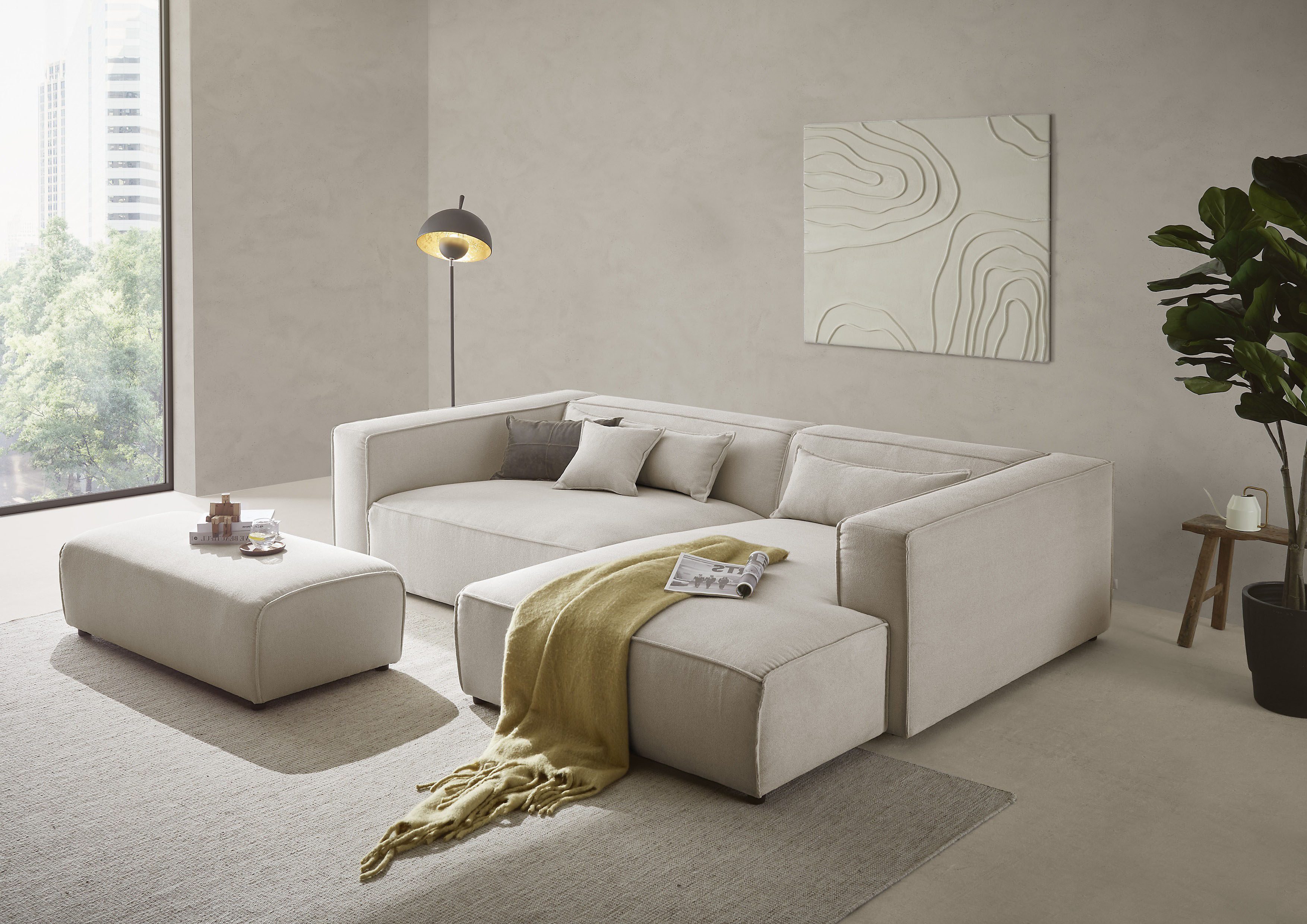 LeGer Home by Lena Gercke Ecksofa PIARA XXL, L-Form, Schlaffunktion, Cord, günstig online kaufen