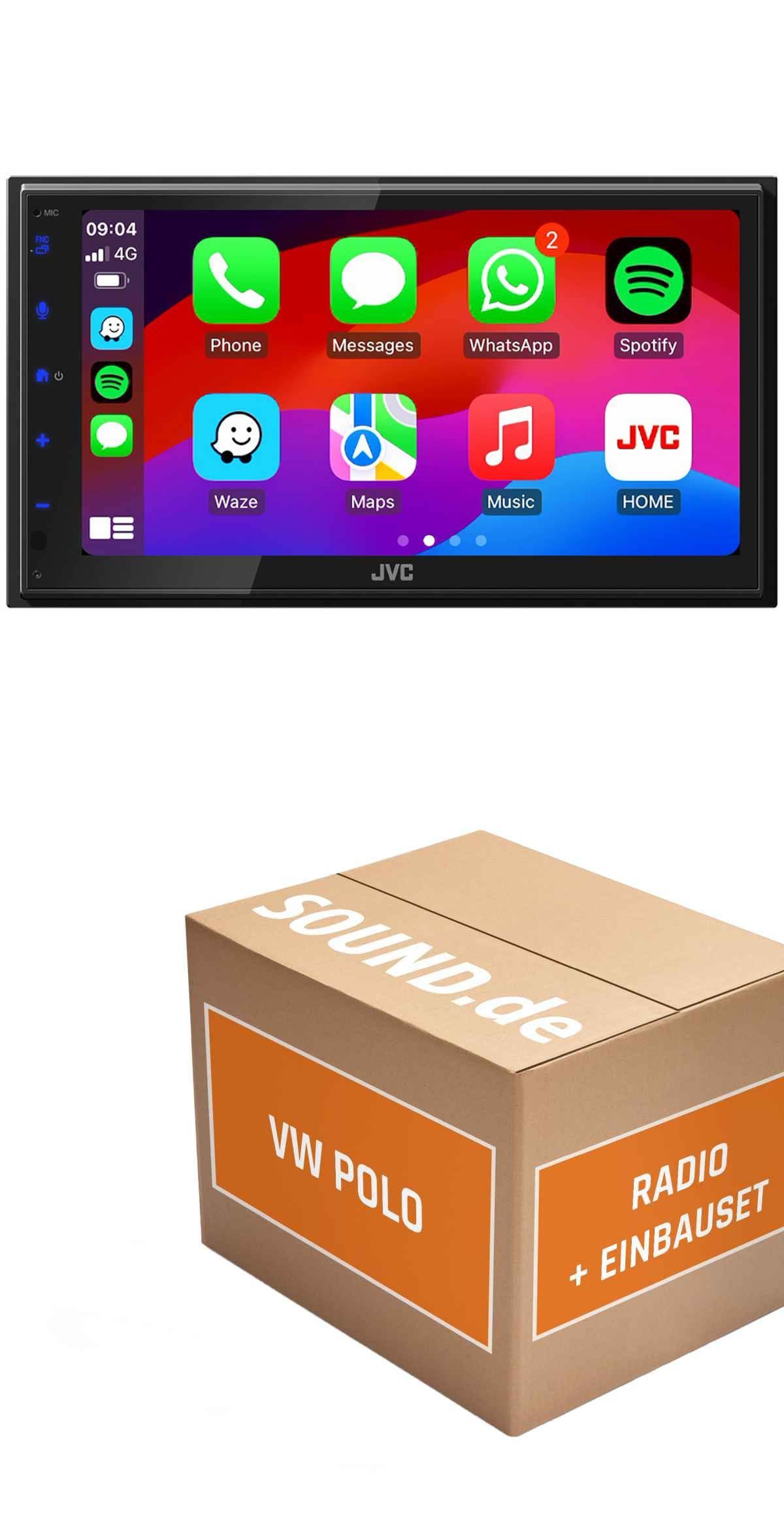 JUST SOUND best choice for caraudio Autoradio Einbauset JVC JVC KW-M695DBW VW Polo 9N3 Autoradio (Freisprecheinrichtung)