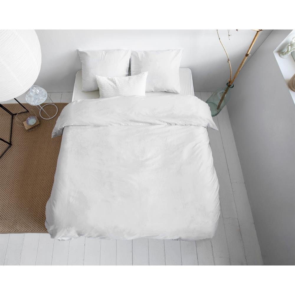 Sitheim-Europe Bettwäsche PRIMAVIERA DELUXE UNI SATIN Bettbezug & Kissenbezüge, Baumwolle, 3 teilig, Der Satin sorgt für einen leichten Glanz