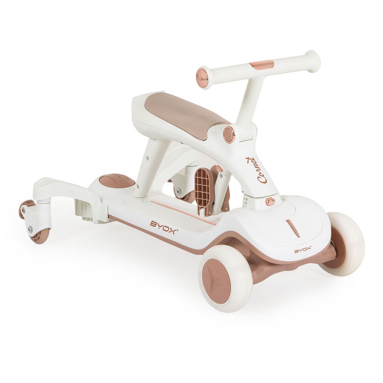Byox Cityroller Kinderroller Cornet 6 in 1, Multifunktionsroller Rutscher Musik Becherhalter