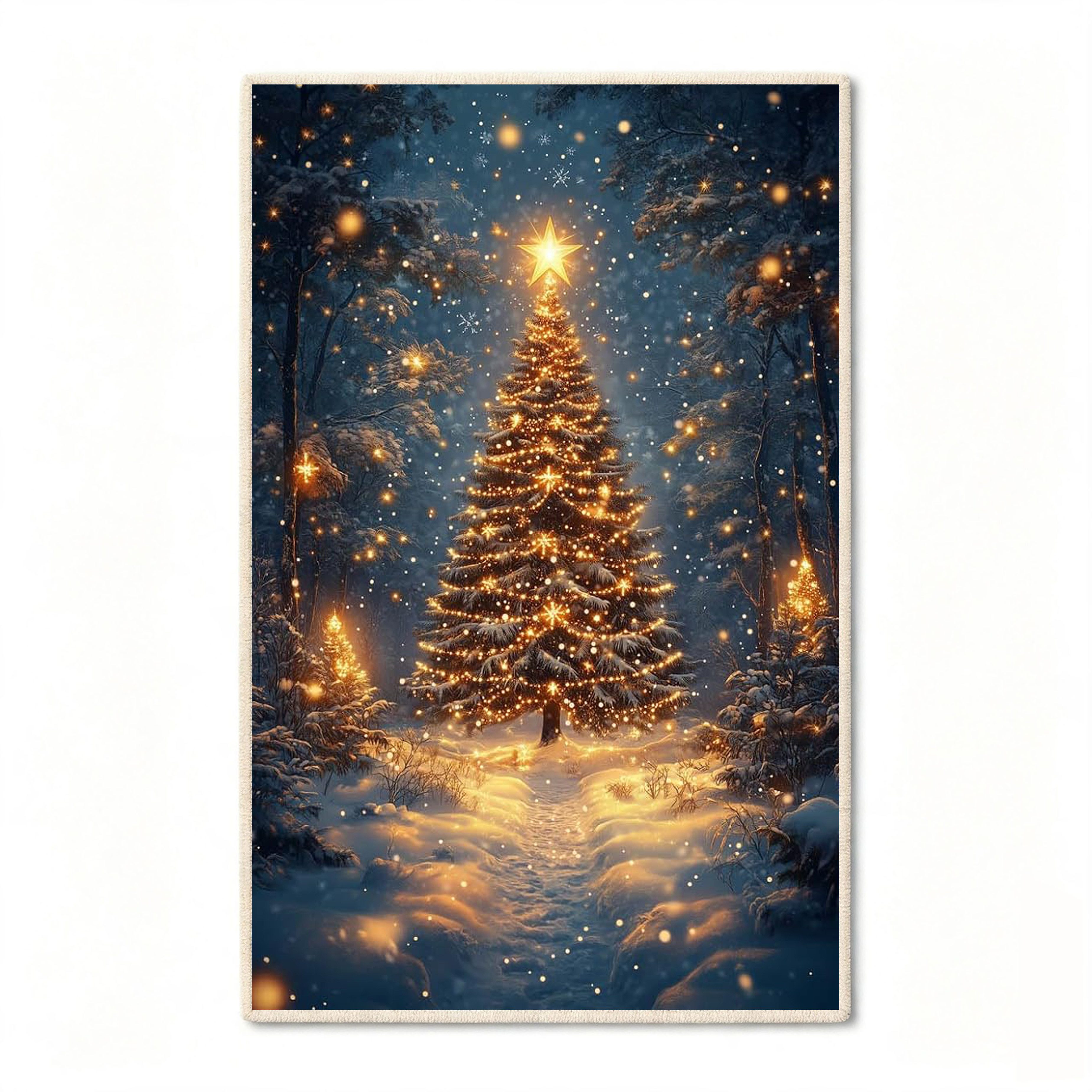 Jumpeak Teppich Weihnachtsbaum-Teppiche, festliche Weihnachtsmotive, ideale Geschenke, Rechteck, Höhe: 5 mm, Rectangular, 5mm dick, faux cashmere, indoor rug, machine-washable rug