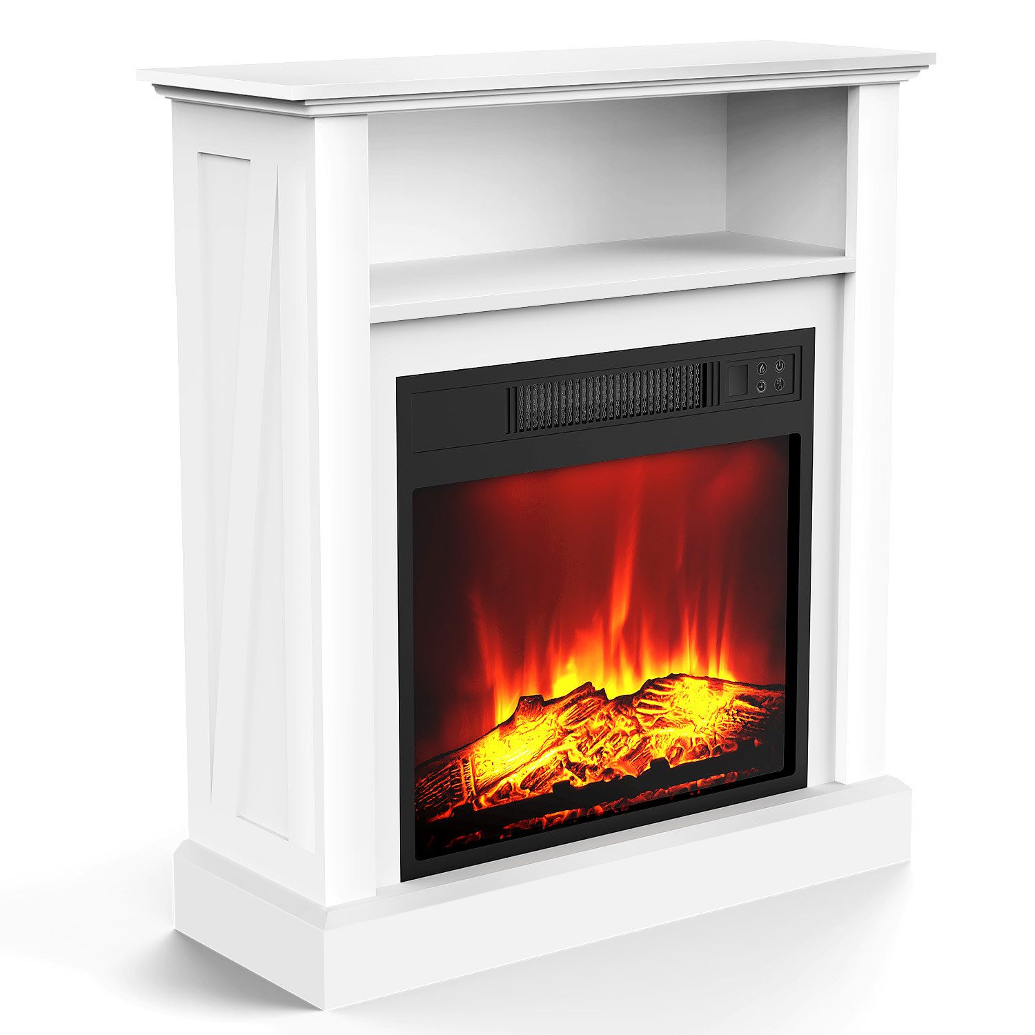 oyajia Elektrokamin Elektrokamin Standkamin mit zusätzlichem Fach 3D