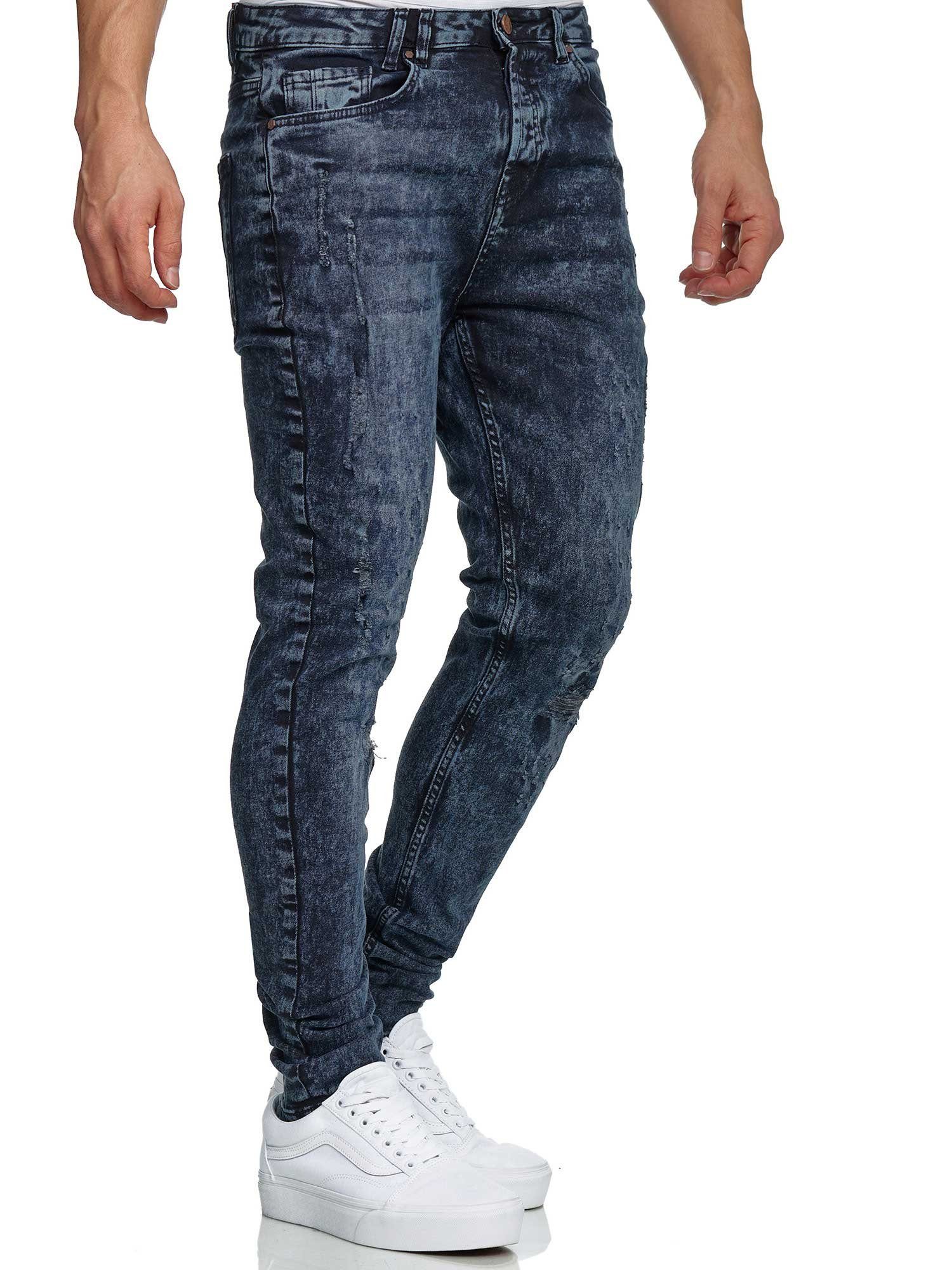 Tazzio Skinny-fit-Jeans 17516 im Destroyed-Look blau
