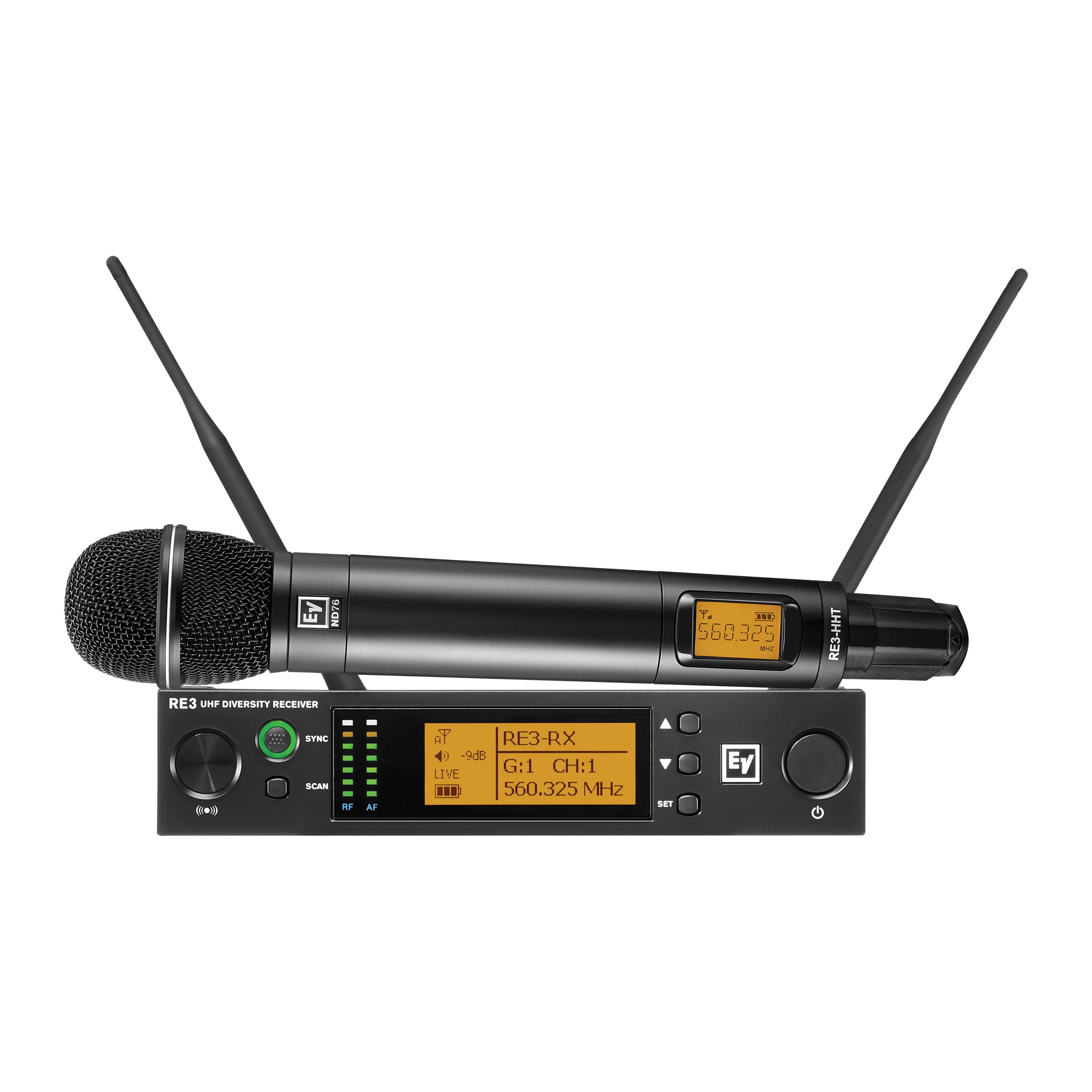 Electro Voice Mikrofon, RE3-ND76-8M 823-865MHz - Drahtlose Sendeanlage mit Handsender