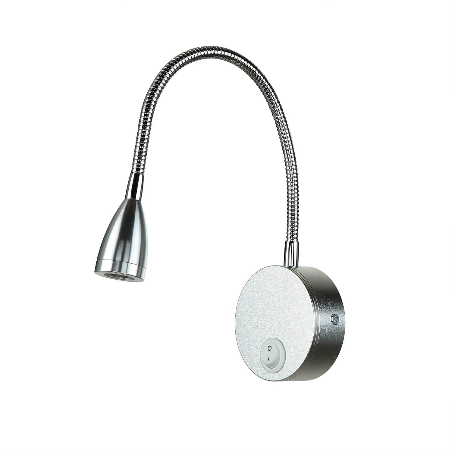 Licht-Erlebnisse Wandleuchte JAN, LED, Neutralweiß, LED Aluminium mit Schalter in Silber Wohnzimmer 4400 K 160 lm JAN