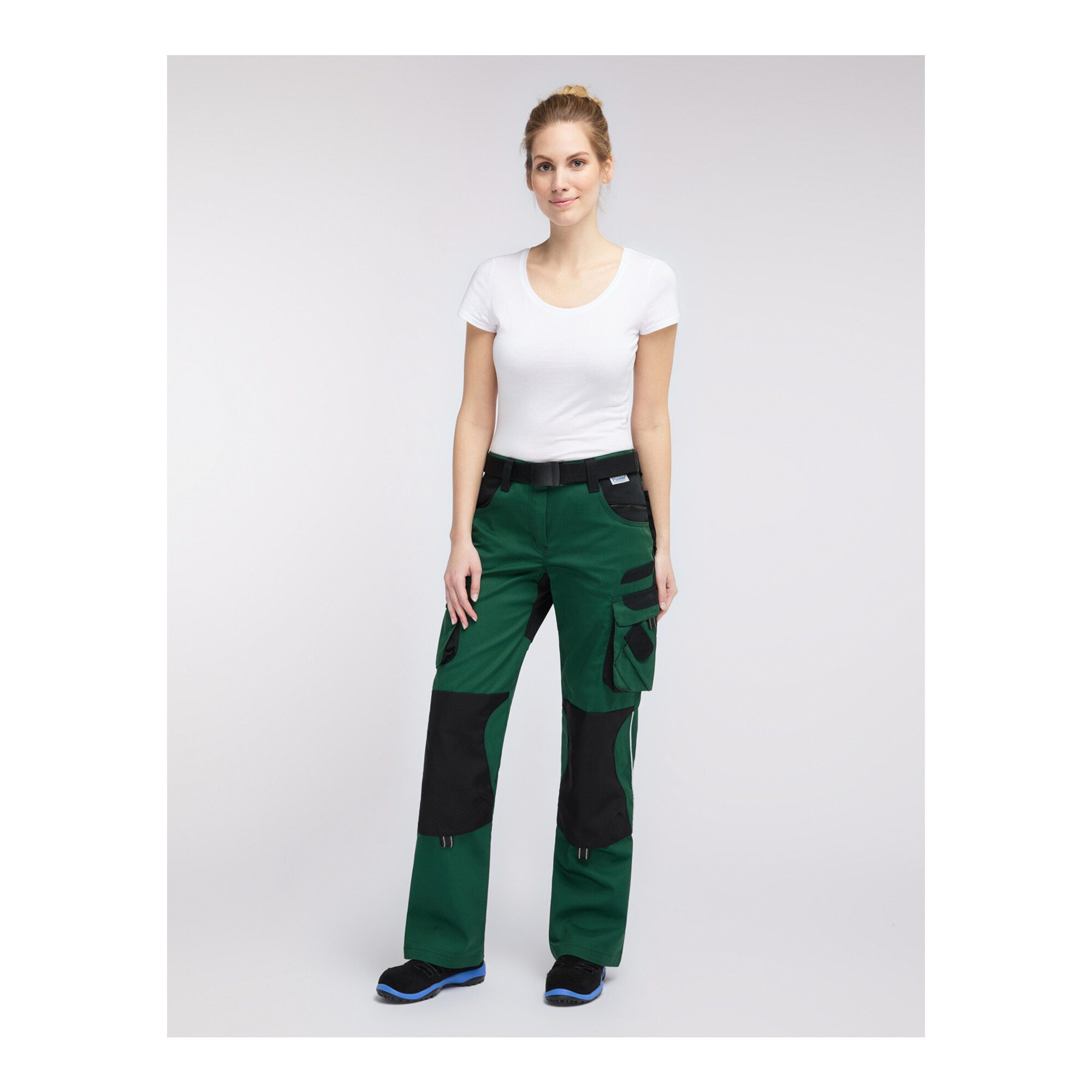 PIONIER WORKWEAR 3/4-Hose Pionier Bundhose Damen TOOLS PLUS, 285 g/m², grün/schwarz, Gr. 44