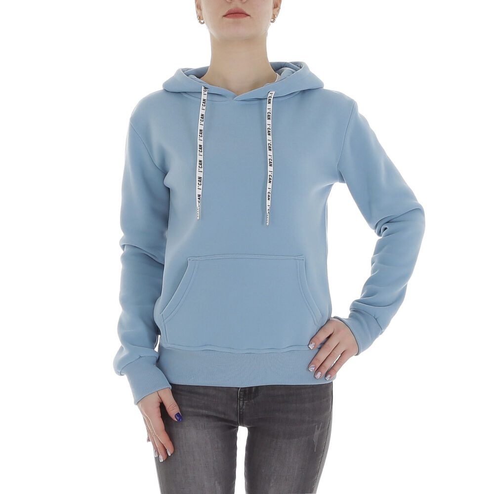 Ital-Design Fleeceshirt Damen Freizeit (86099148) Kapuze Pullover & Strick in Blau