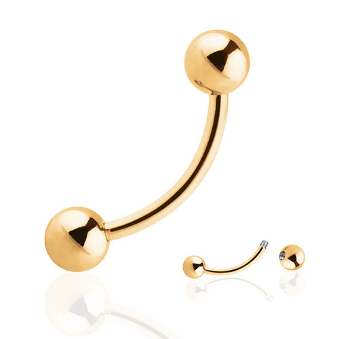 Augenbrauenpiercing Augenbrauenpiercing Piercing Banane Gold 1,6mm x 10mm x 4mm