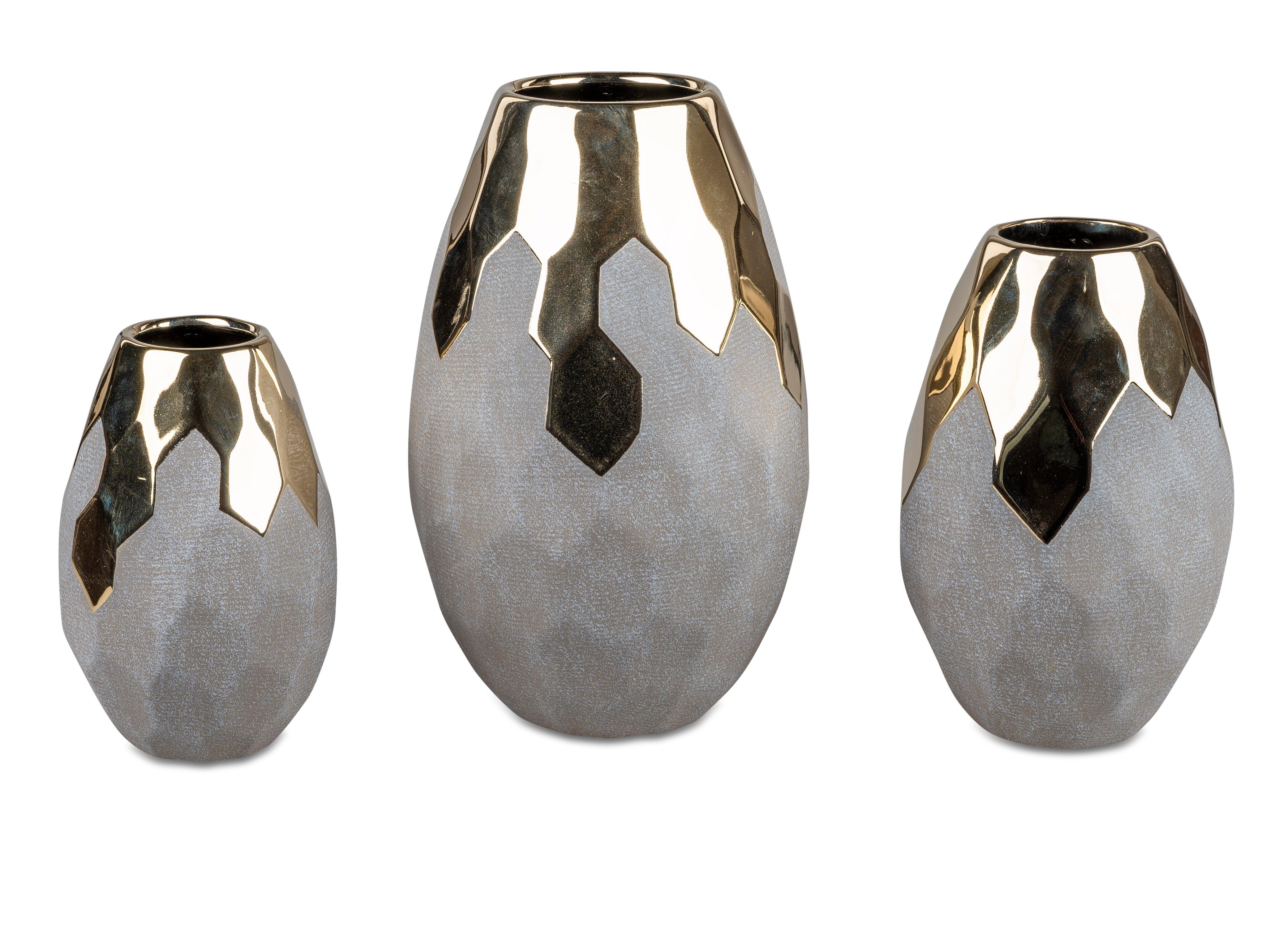 formano Tischvase Vase Vasenserie in Sand/Gold in verschiedenen Größen