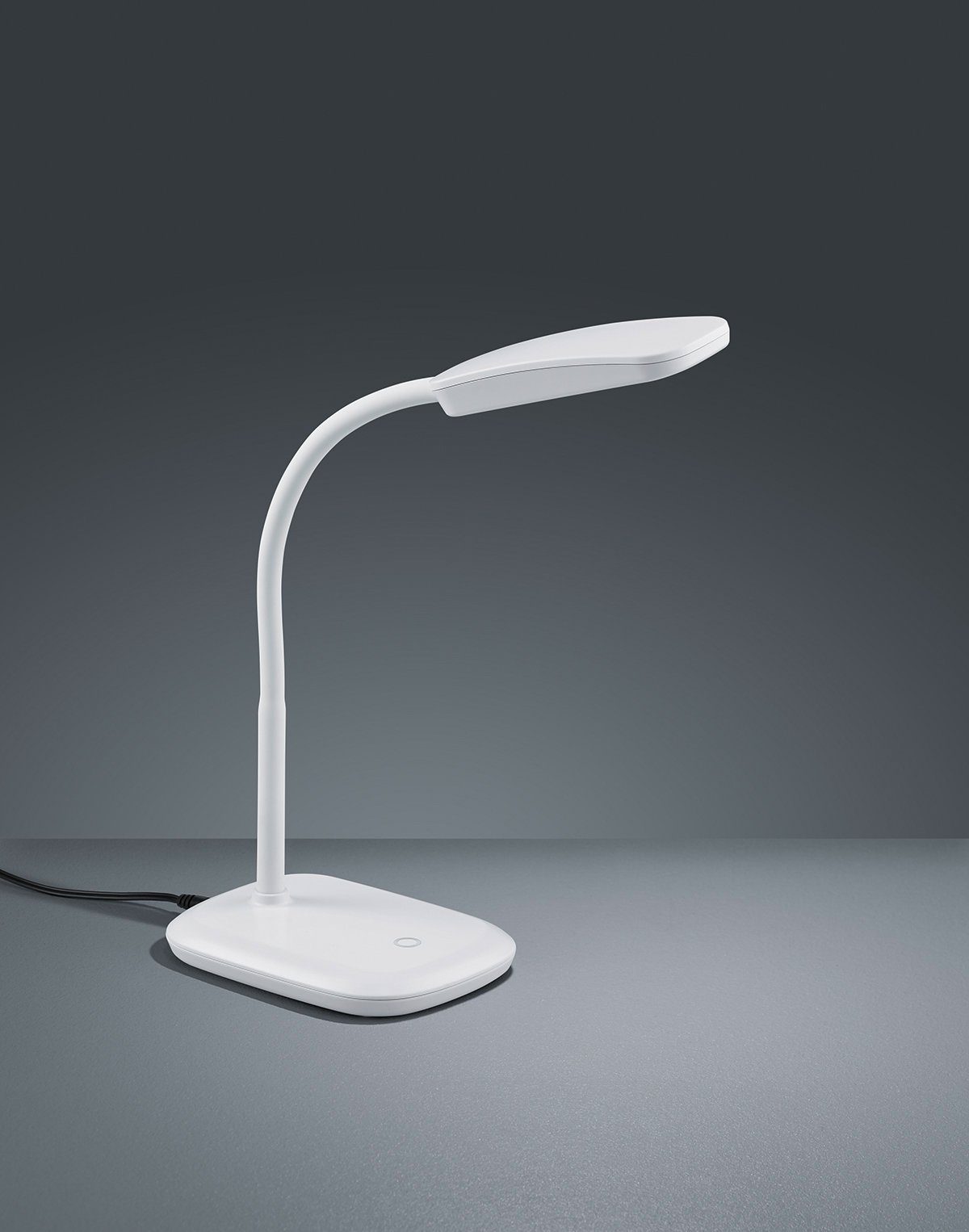 Reality Leuchten LED Tischleuchte Boa, LED fest integriert, Warmweiß, Schreibtischlampe, weiß, Touch Dimmer, warmweiß, verstellbarer Flexarm