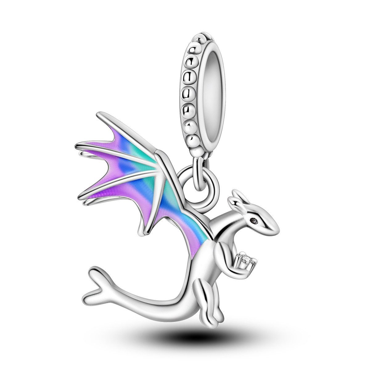 PANDACHARMS Bead Bunter Drache Charm Anhänger, 925er Sterling Silber
