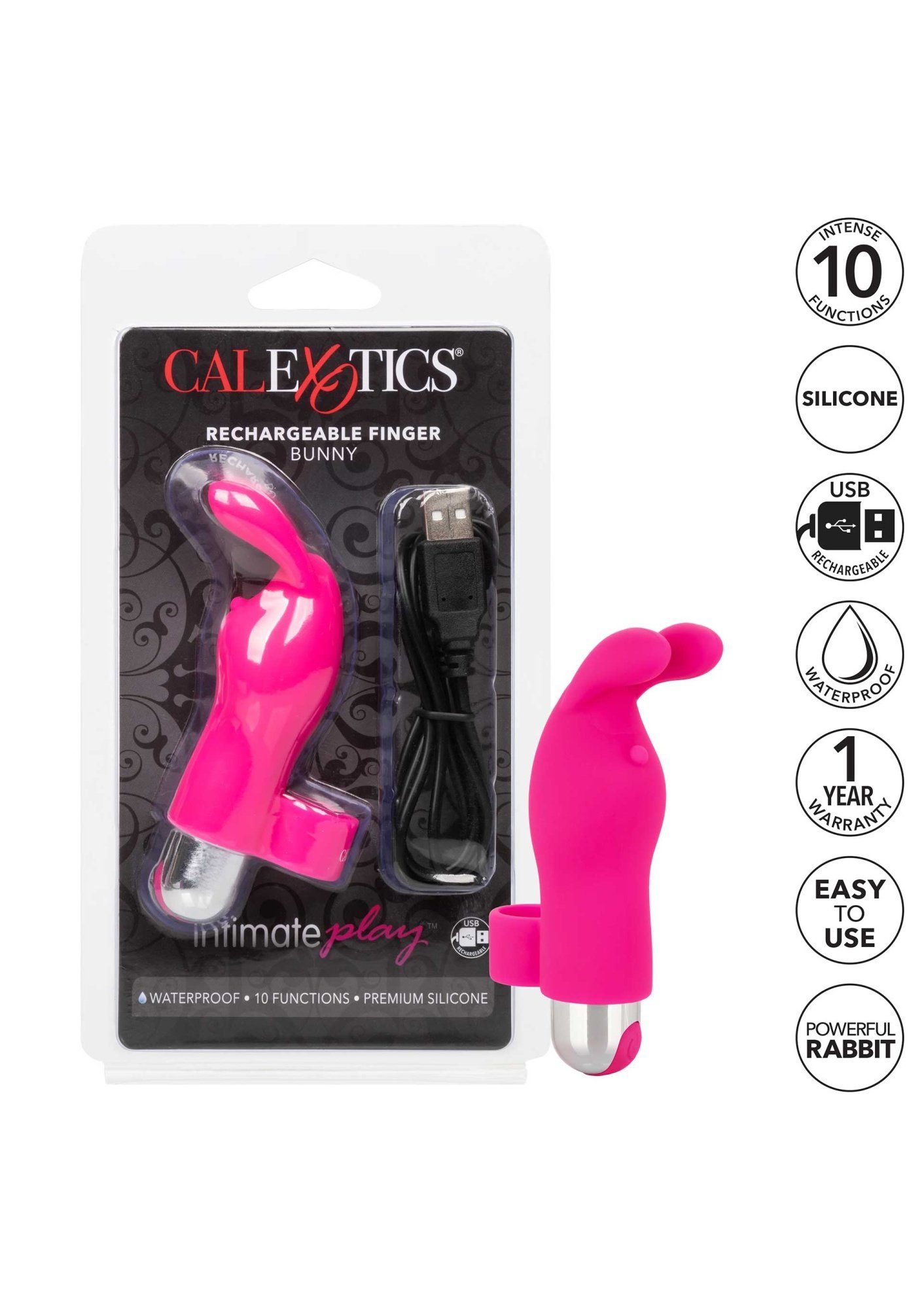 Finger-Vibrator Bunny Finger Vibrator California Novelties pink Rechargeable Exotic -