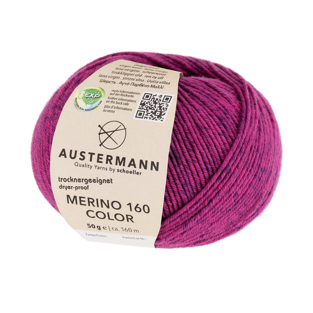 Austermann Garn Merino 160 Color Häkelwolle, 160,00 m, weicher kaschmirartiger Griff, besonders pflegeleicht, EXP-Garn