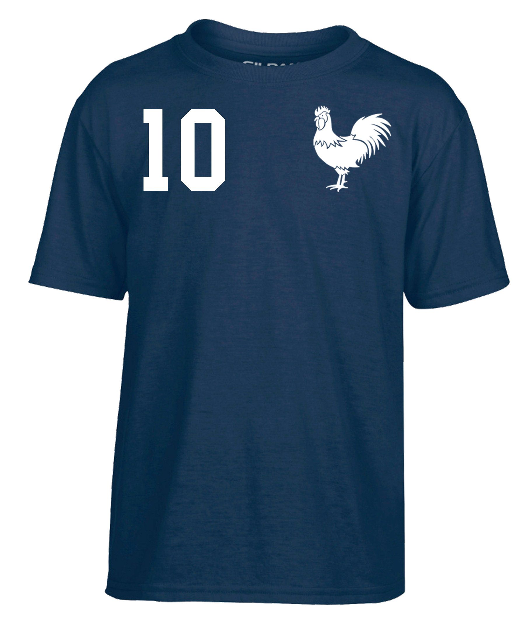 T-Shirt Frankreich Kinder T-Shirt im Fußball Trikot Look
