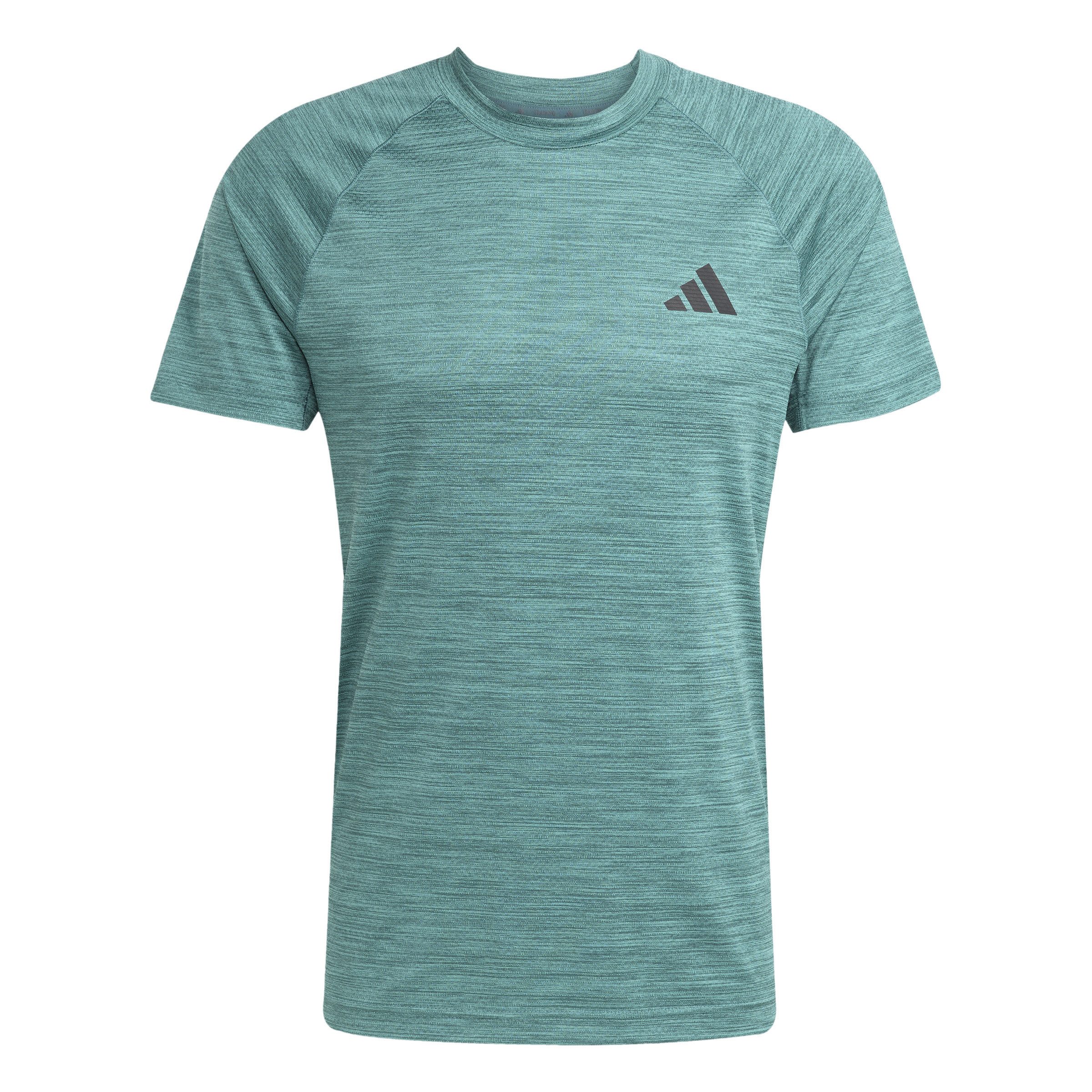 Trainingsshirt GYM+ Herren Trainings-/ T-Shirt grün-meliert