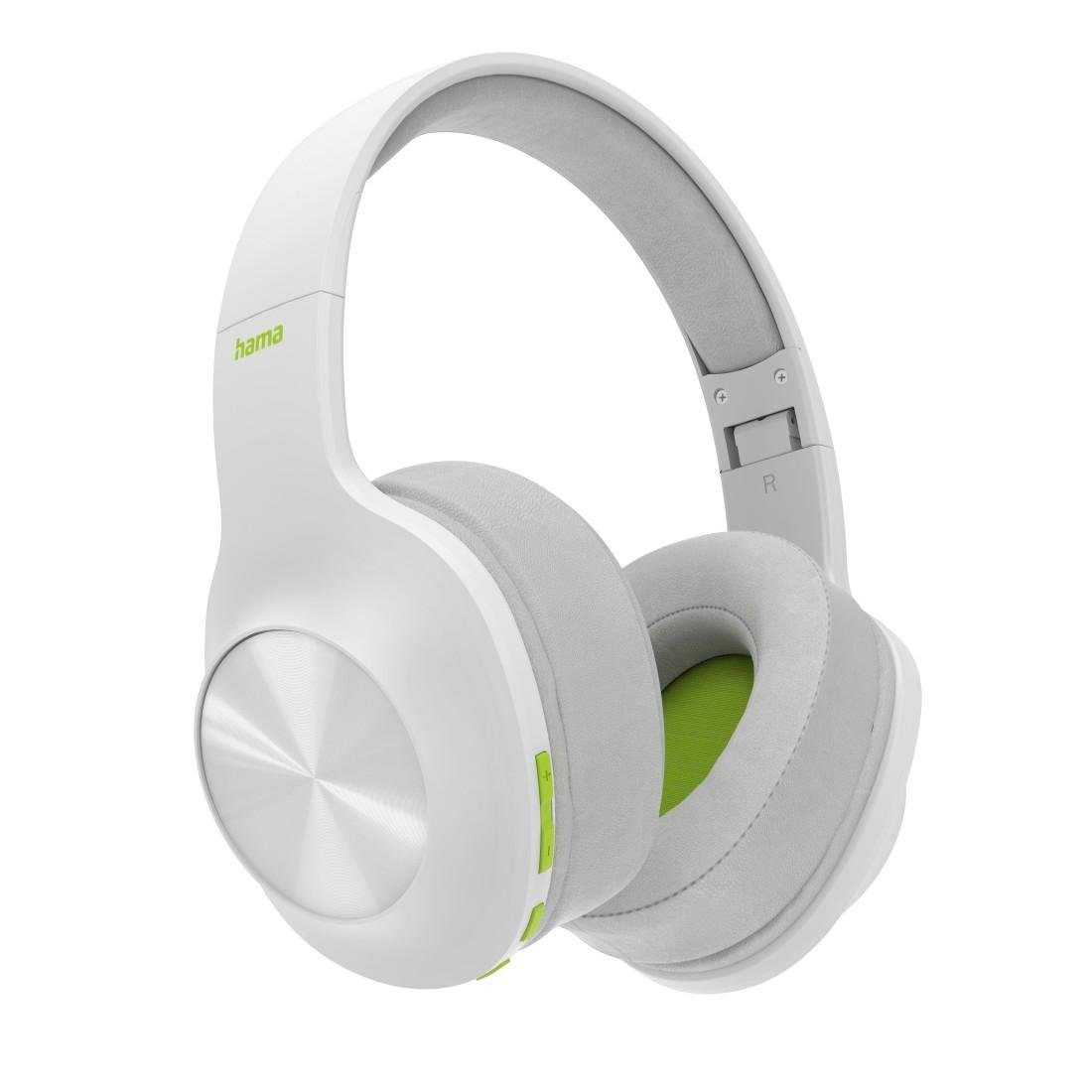Hama Bluetooth® Kopfhörer Over Ear ohne Google Bluetooth, Bluetooth, Headset) Bluetooth-Kopfhörer Kabel, HFP, weiß Bass HSP, A2DP faltbar Siri, Boost, AVRCP Assistant, kabellos Bluetooth (Sprachsteuerung