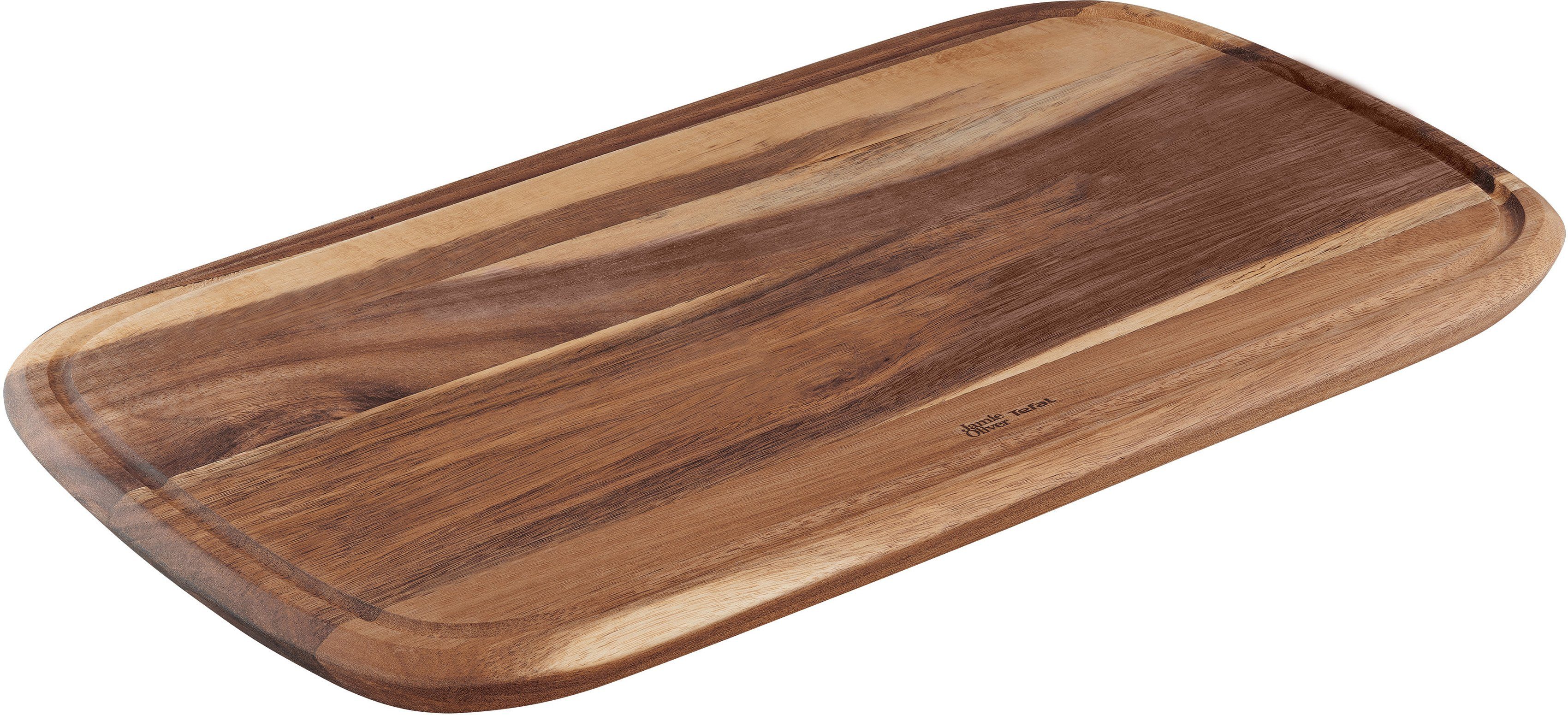 Tefal Schneidebrett Jamie Oliver, Massivholz, (1-St), praktische Saftrille, zum Schneiden und Servieren