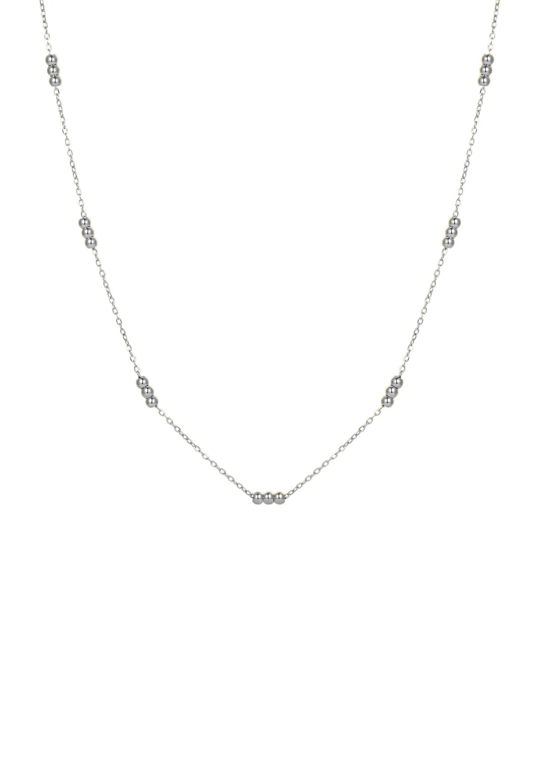 Hey Happiness Edelstahlkette Dreifach-Satellitenkette für Damen, 18K Roségold vergoldet, Subtile Satellite-Kette mit Kugeln, Wasserfest und Zeitlos