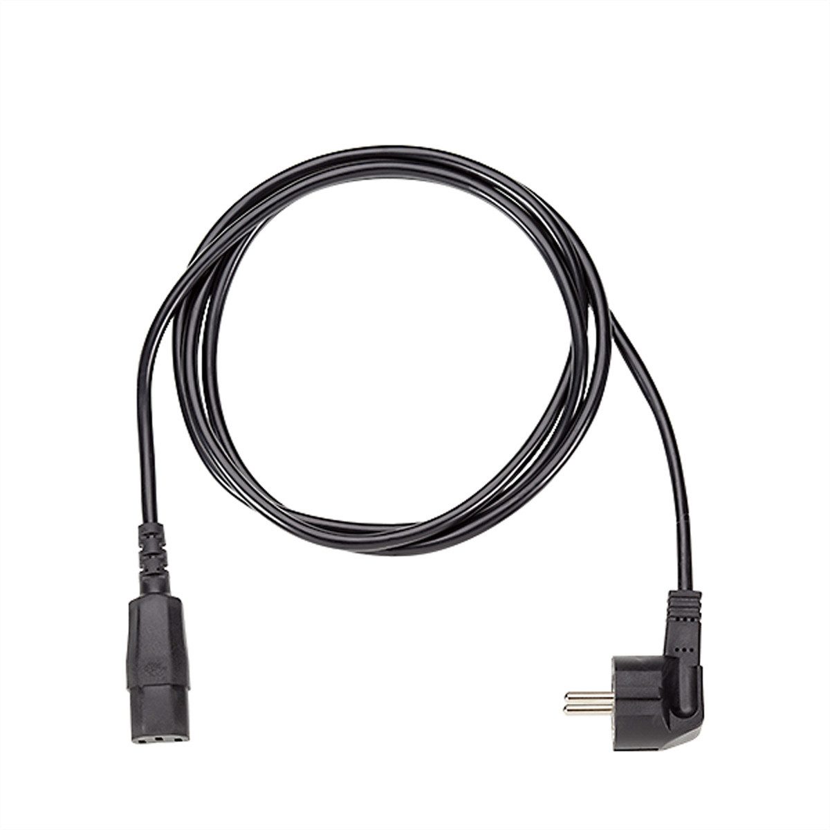 Bachmann Zuleitung H05VV-F 3G1,0mm² sw, 3,0m, Typ 30/35 C13 Stromadapter Schutzkontakt, CEE 7/7, Typ-E/F Männlich (Stecker) zu IEC320 C13, Kaltgeräte, 10A Weiblich (Buchse), 3 cm, 353.175