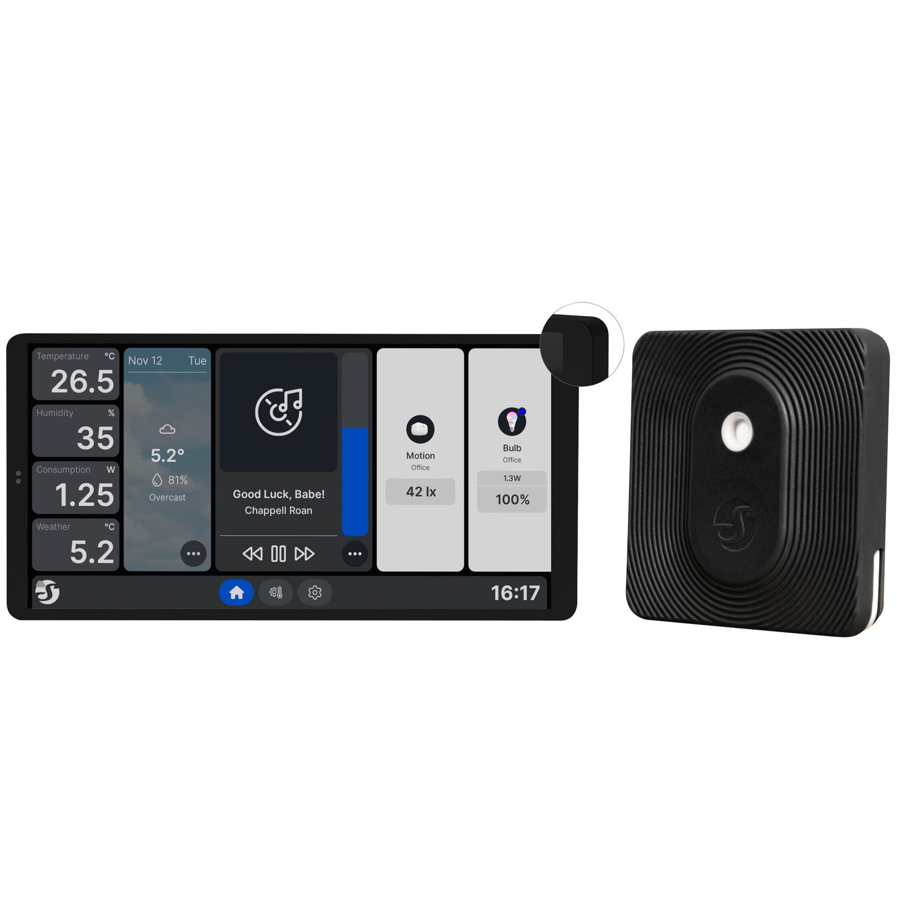 Shelly SHELLY Wanddisplay Wall Display X2 Black + Blu H&T Black Smart-Home-Steuerelement