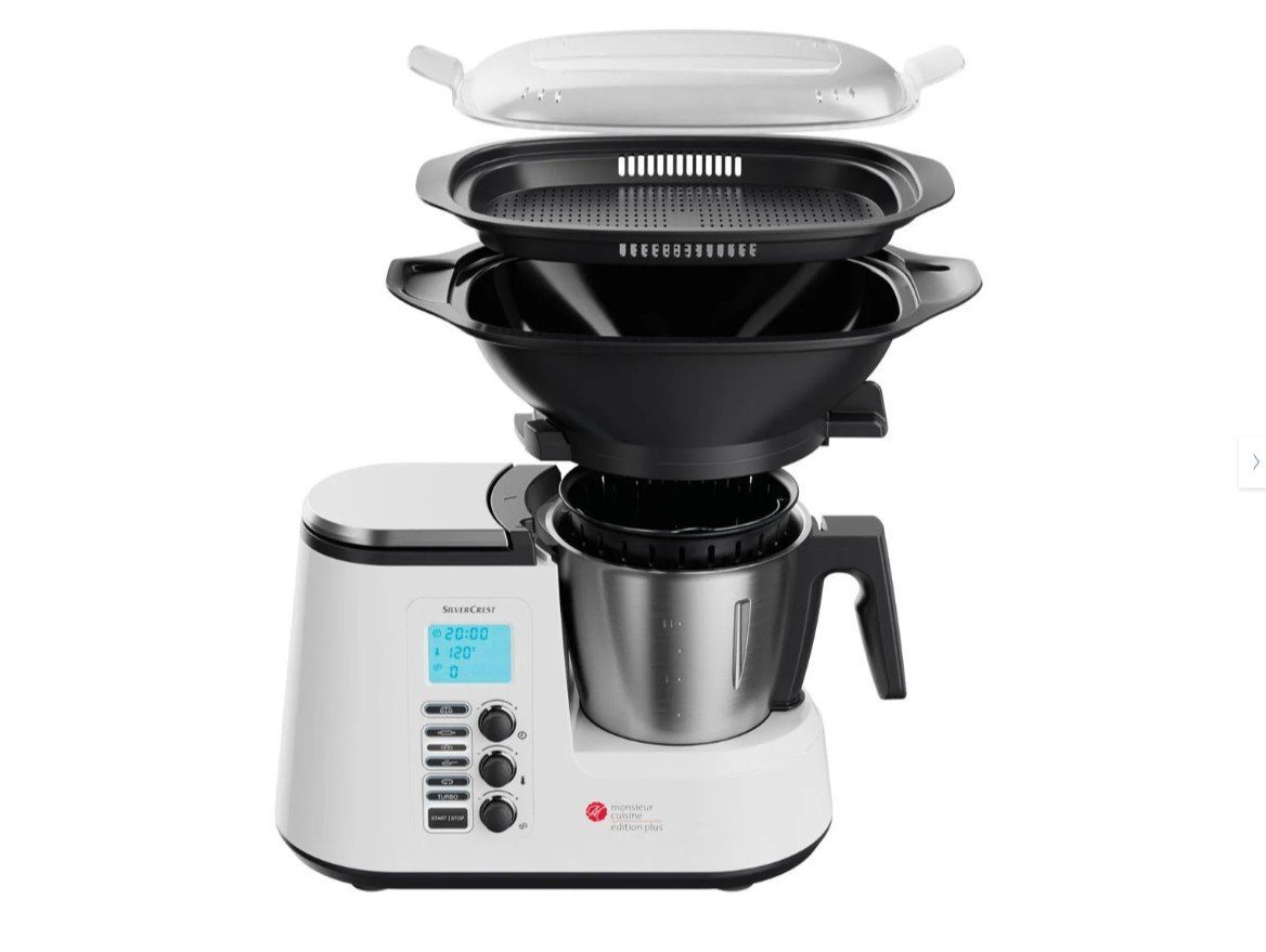 SilverCrest Küchenmaschine Monsieur Cuisine edition plus SKMK 1100 A1 2,2 L, 10-stufige Geschwindigkeitseinstellung, Integrierte Küchenwaage