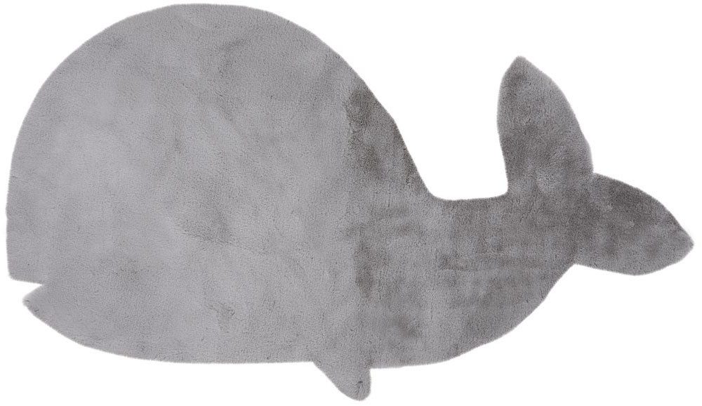 Kayoom Kinderteppich Lille 862, Motivform, Höhe: 15 mm, Kurzflor, Rabbit, weich flauschig, Wal Kontur