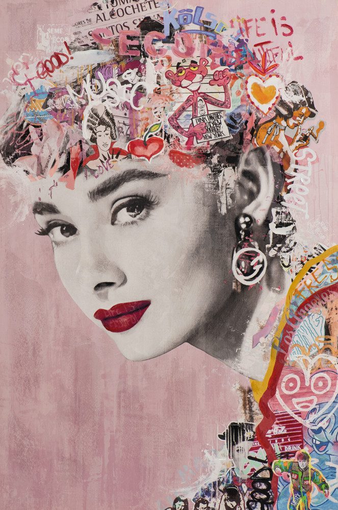 ArtUniverse Gemälde Leinwandbild Pretty In Pink 80 x 120 cm, Menschenmotiv