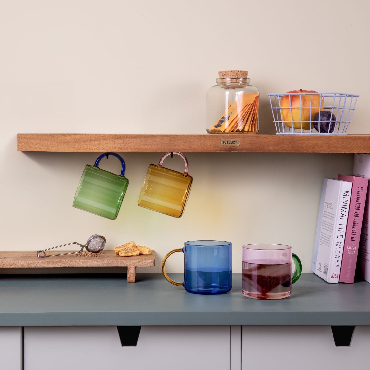 Remember Becher Glasbecher-Set Fred Rosa-Gelb 2-teilig, Glas