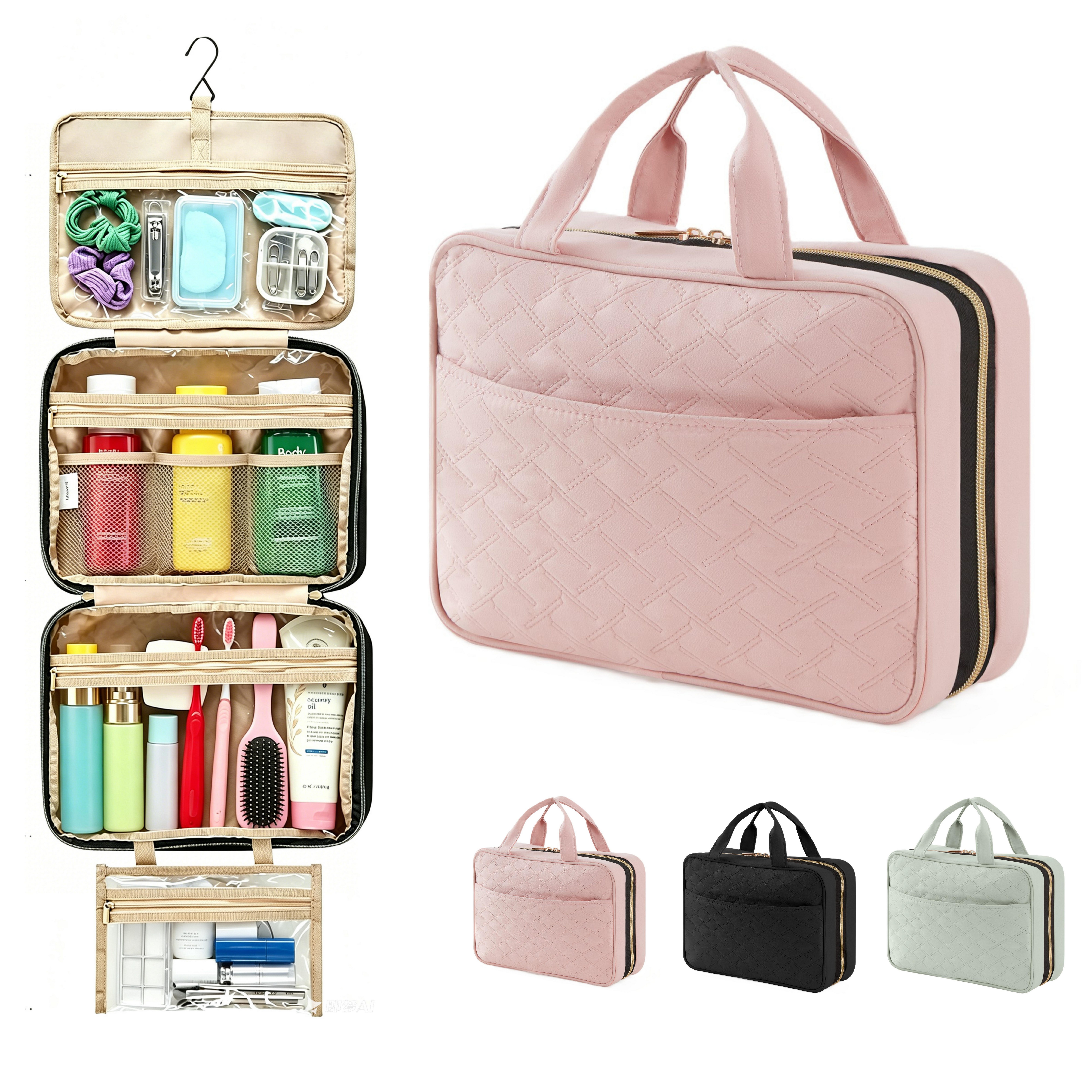 Lifewit Kulturbeutel Reise Kulturbeutel,Kosmetiktasche Kulturtasche zum Aufhängen Organizer (Packung, 1-tlg., 8L,B/H/T 32/23/10.5 cm, 4L,B/H/T 28/19/7.5 cm), Spritzwassergeschützt