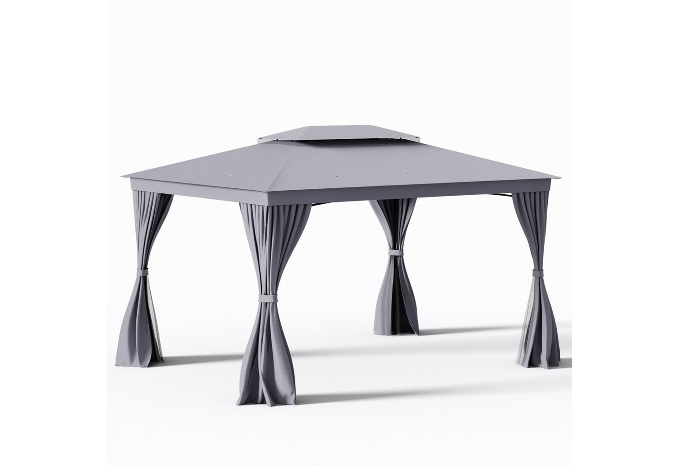 Thumbnail - COSTWAY Pavillon, mit 4 Seitenteilen, Terrassenpavillon 397x296 cm, inkl. 4 Seitenteile, Netz