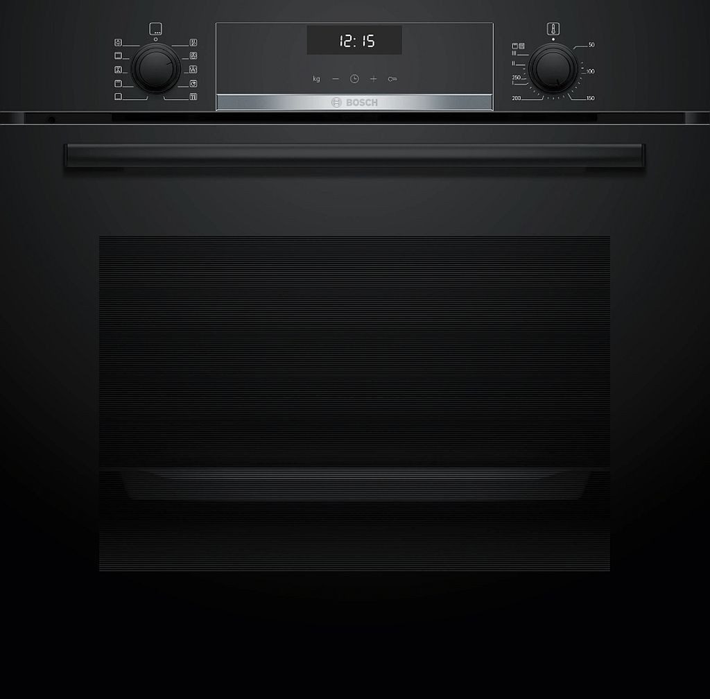 BOSCH Backofen 71 Liter 3D-Heißluft Plus Teleskopauszug Hydrolyse ecoClean HBG537EB3, mit 1-fach Teilauszug