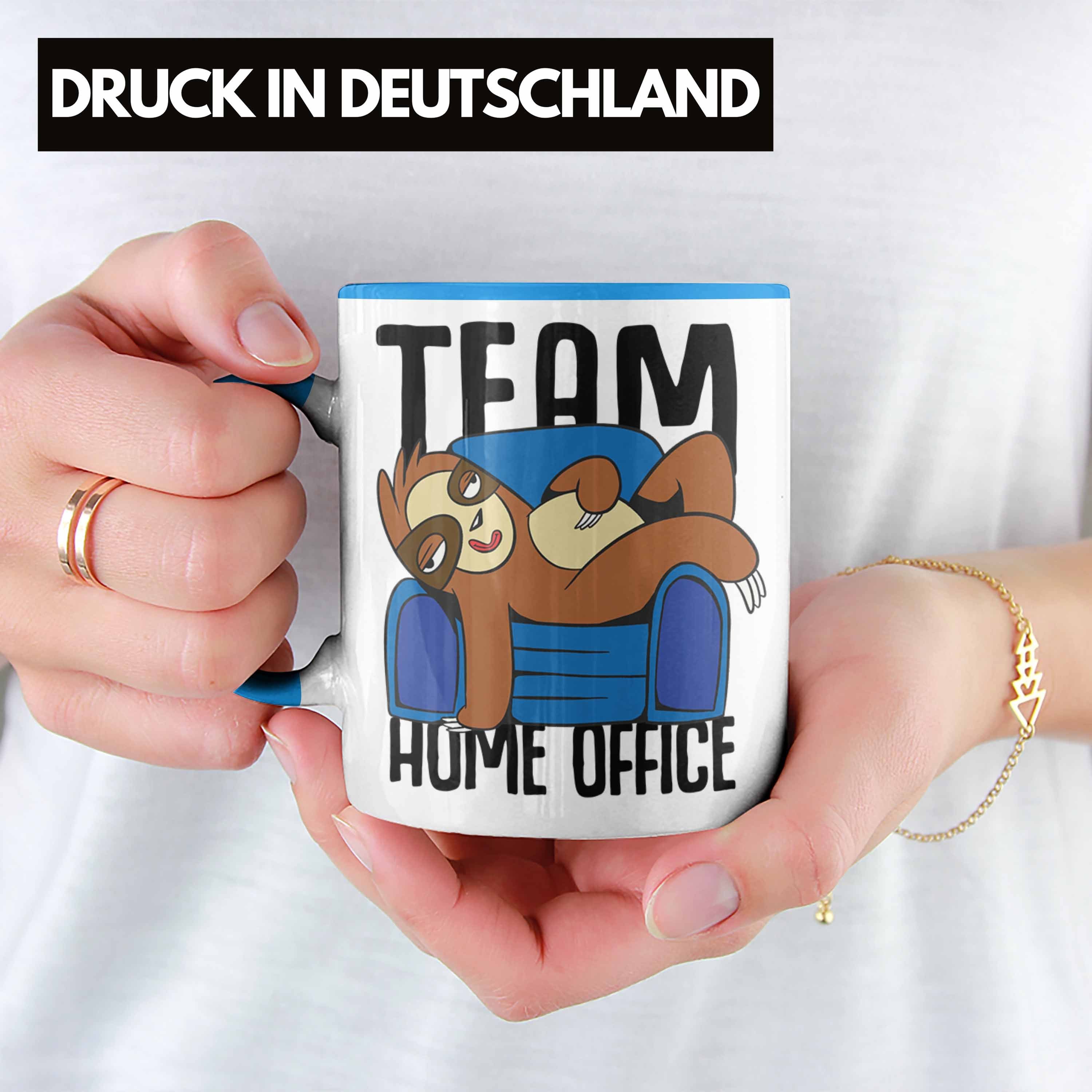 Geschenk Geschenkidee Home Tasse Blau Homeoffice Team Trendation Office im - Trendation Gadget Tasse Kollegin