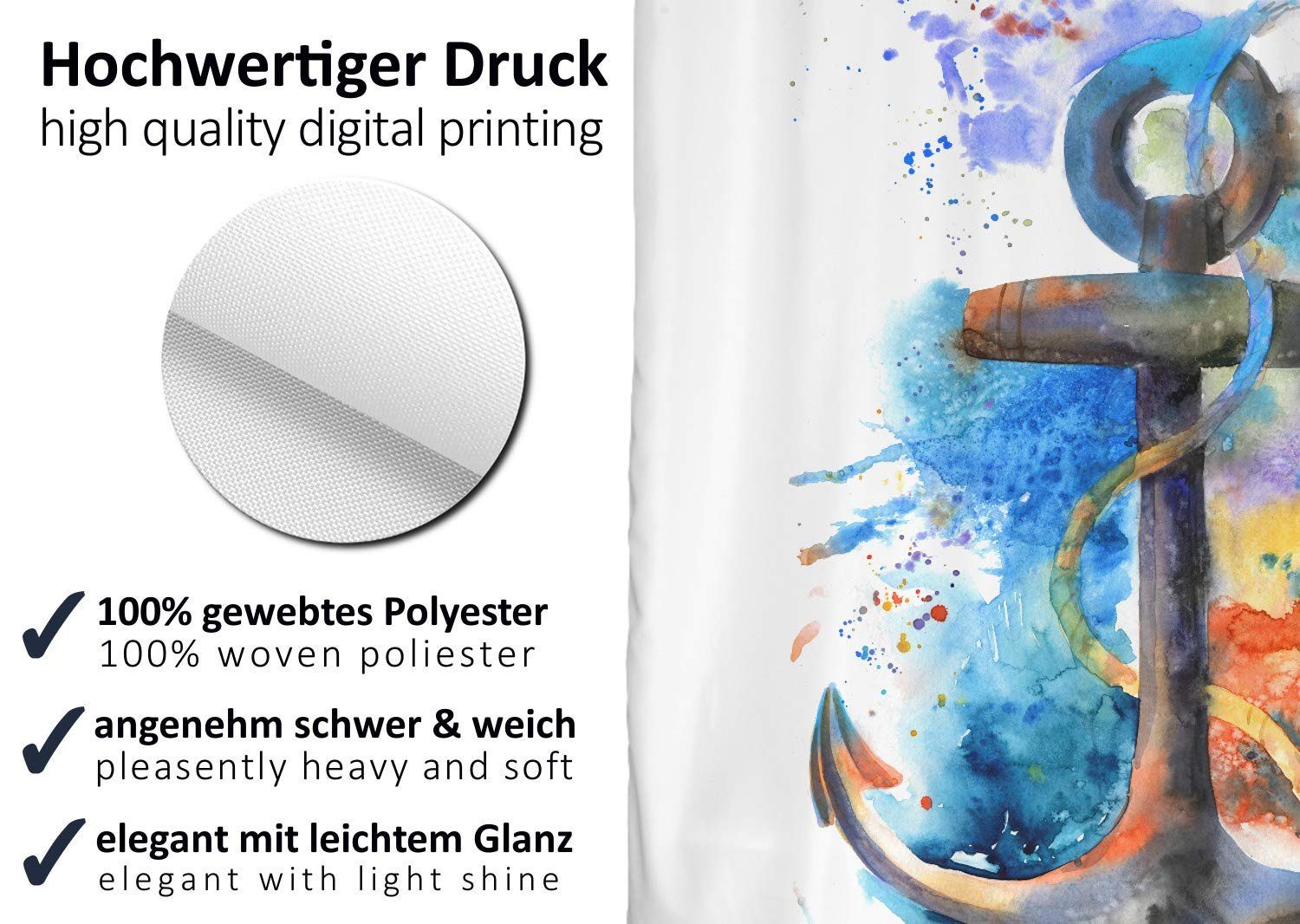 Arteneur Duschvorhang Breite 120 cm, Anti-Schimmel günstig online kaufen