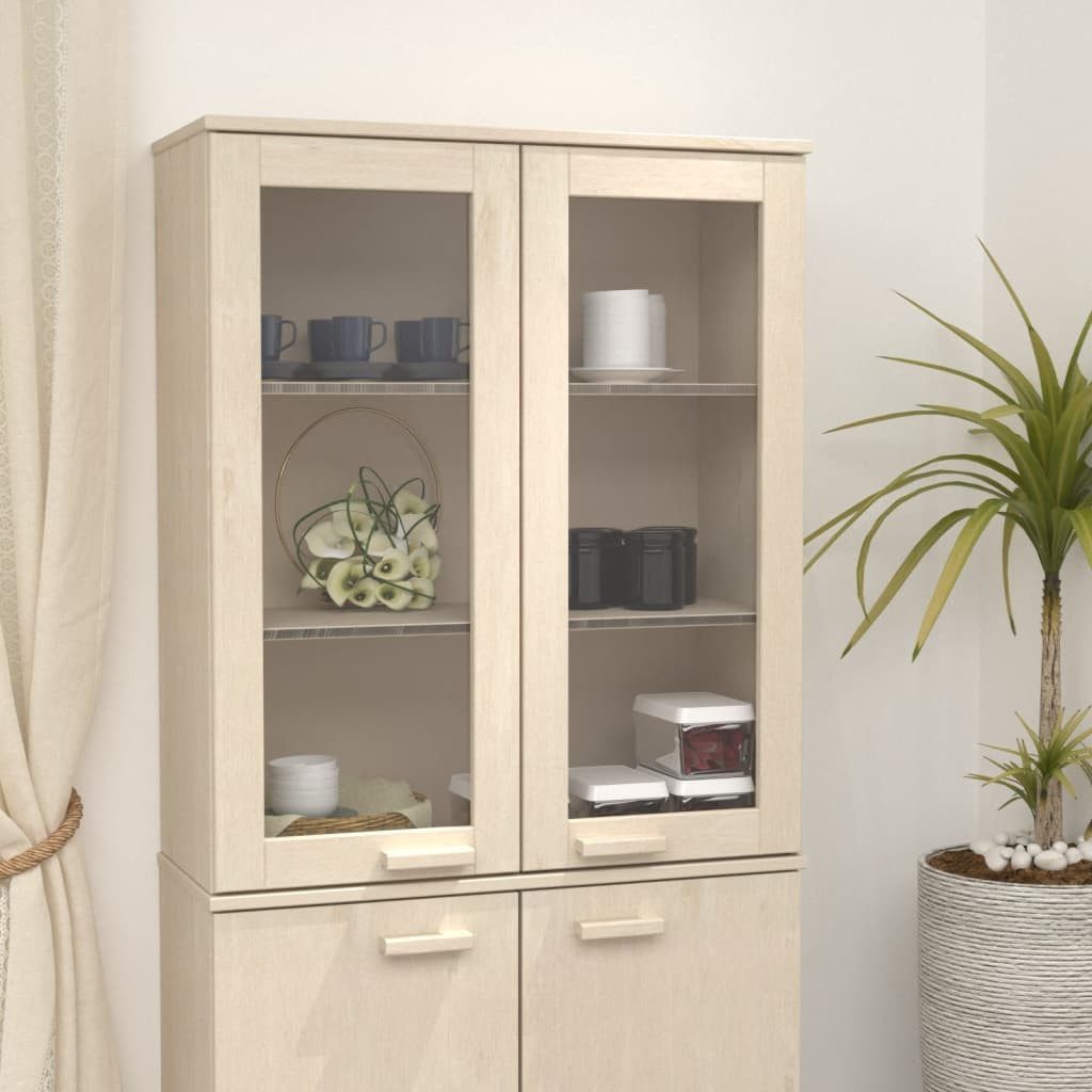 vidaXL Highboard Highboard-Oberteil HAMAR Honigbraun 85x35x100 cm Massivholz (1 St)