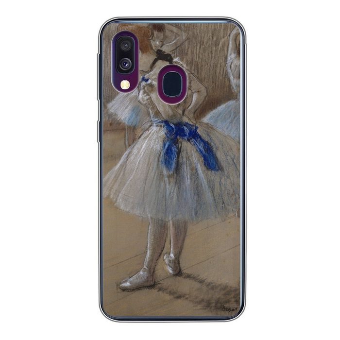 MuchoWow Handyhülle Tänzerin - Gemälde von Edgar Degas Handyhülle Samsung Galaxy A40 Smartphone-Bumper Print Handy
