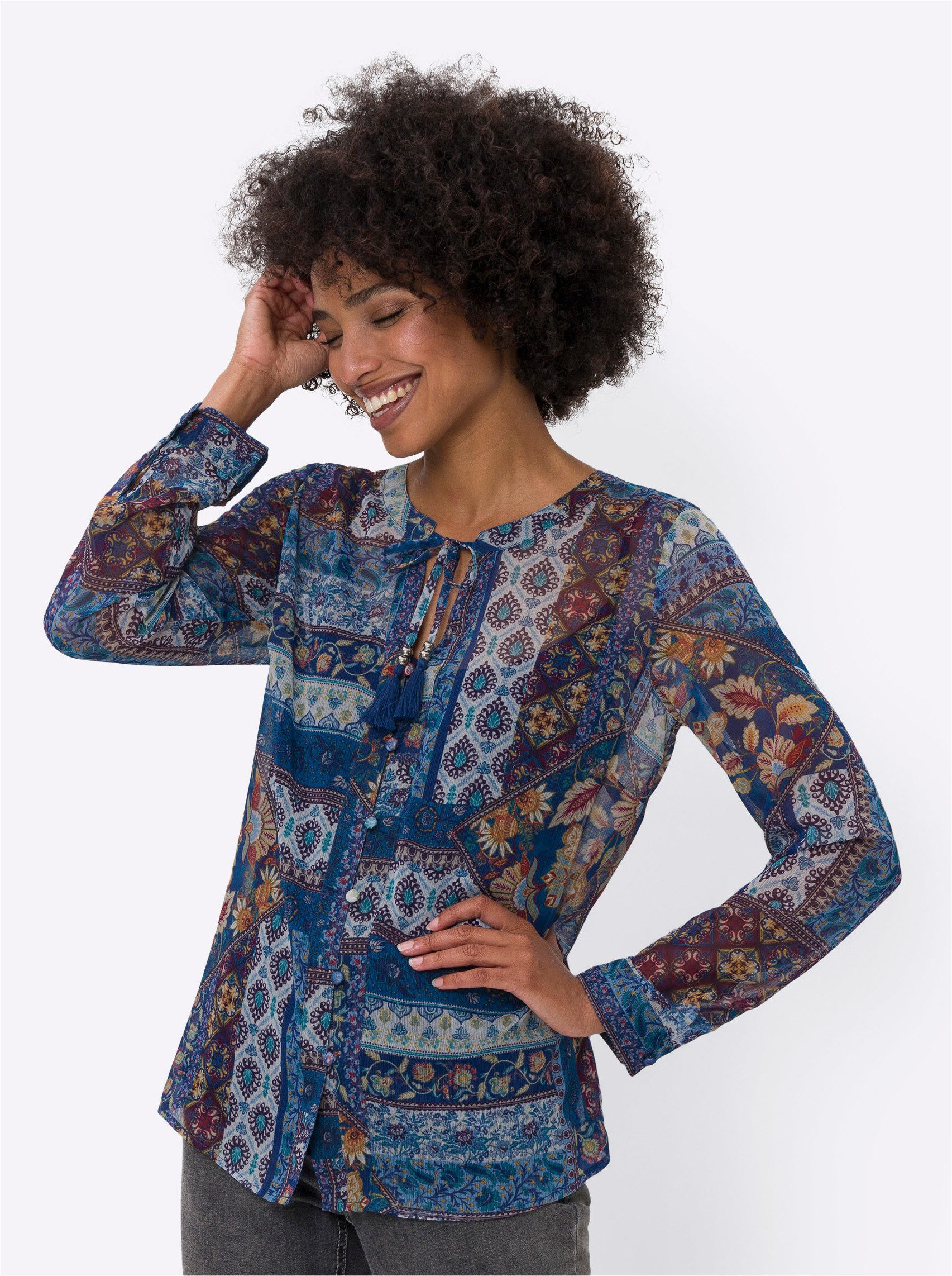 Klassische Bluse Druckbluse