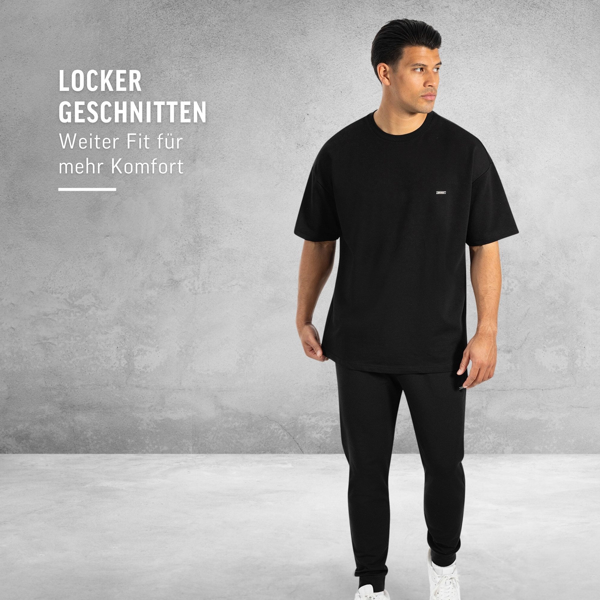 Smilodox T-Shirt Thiago, locker geschnittenes Kurzarm Shirt, Oversize Oberteil weiches Material, weiter Fit Top, Alltag Freizeit Training Sommer