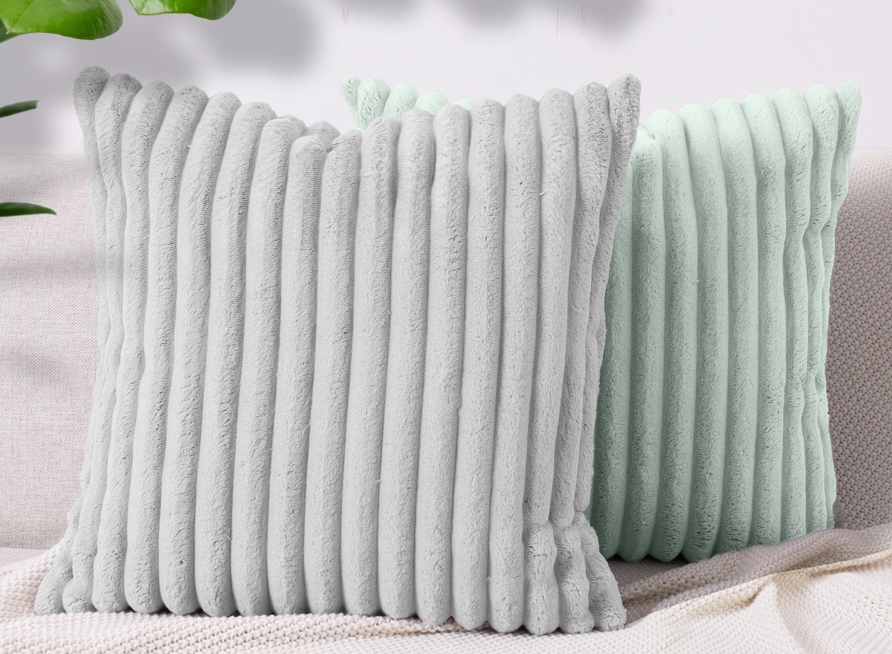 Amilian Dekokissen Sofakissen Couchkissen 2er Set Zierkissen mit Kissenfüllung, (2 Stück), 40x40 cm, Dekokissen mit Füllung und Bezug, Wohnkissen