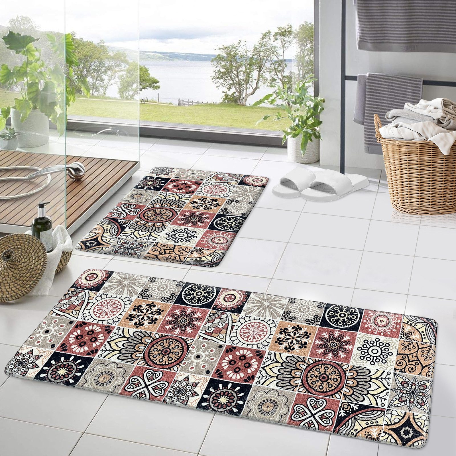 HOMELUX Badematte Badematte Badvorleger Badteppich Duschvorleger Set, Rutsc günstig online kaufen