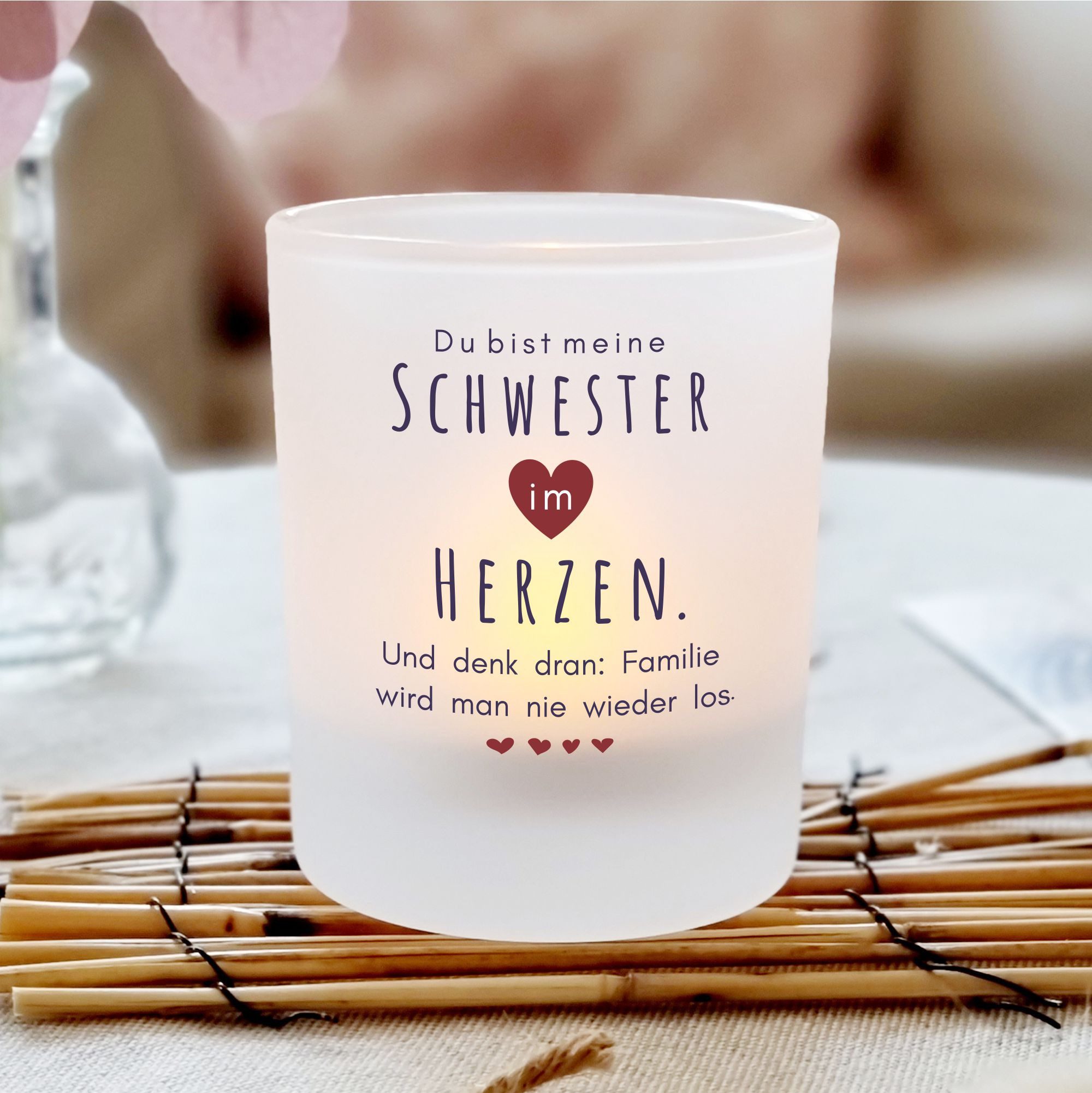 KÜSTENGLÜCK Windlicht Schwester im Herzen, Geschenk günstig online kaufen