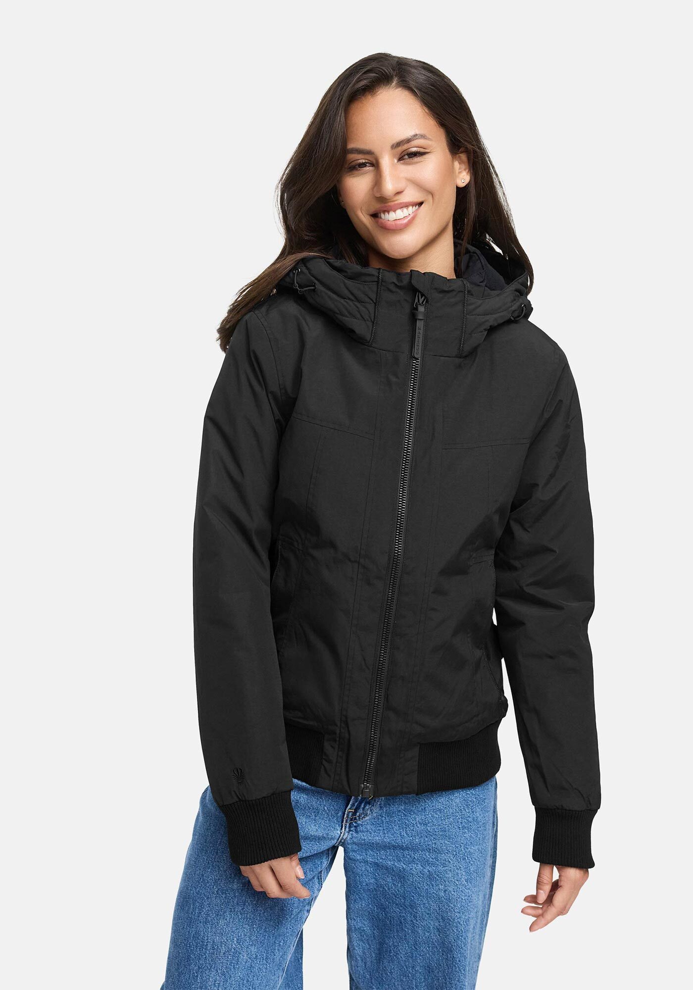 Marikoo Winterjacke Mooni 16 Gefütterte Übergangsjacke mit Kapuze und Kordelzug