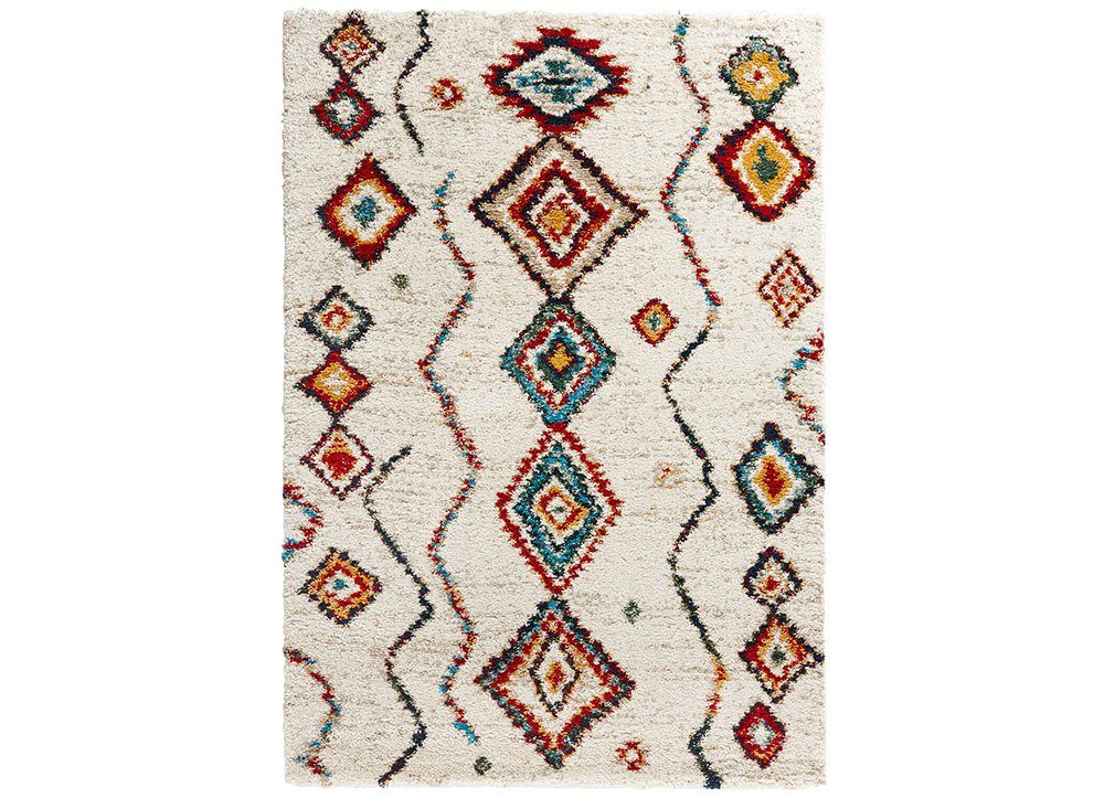 Teppich Boss Teppich Hochflor Teppich Geometric creme, rechteckig, Höhe: 30 mm